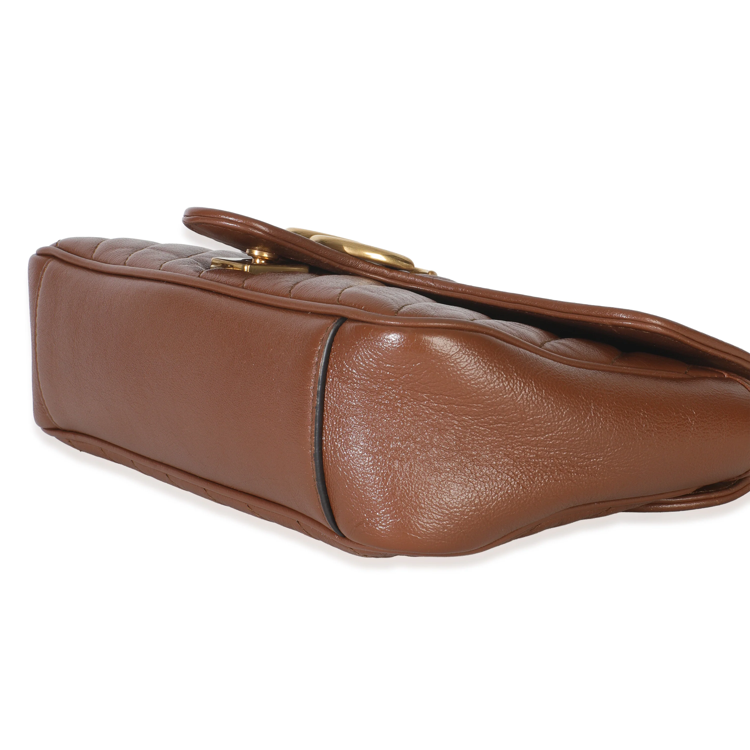 Brown Diagonal Matelasse Quilted Calfskin Small Marmont Shoulder Bag - Image 7