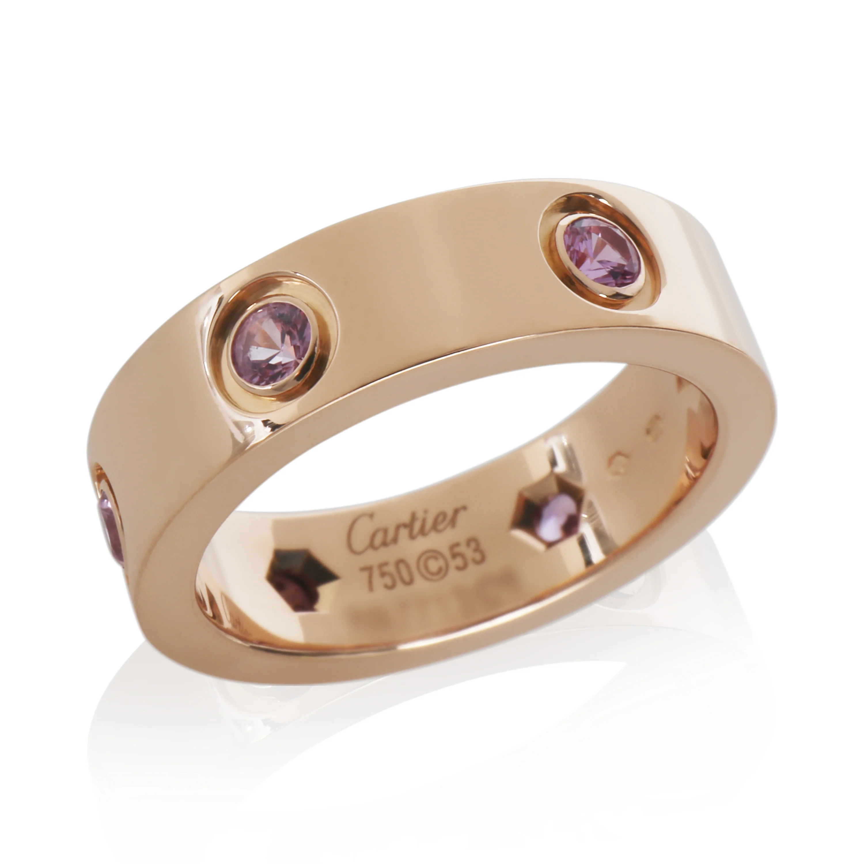 Rose Gold Sapphire Love Ring - Image 5