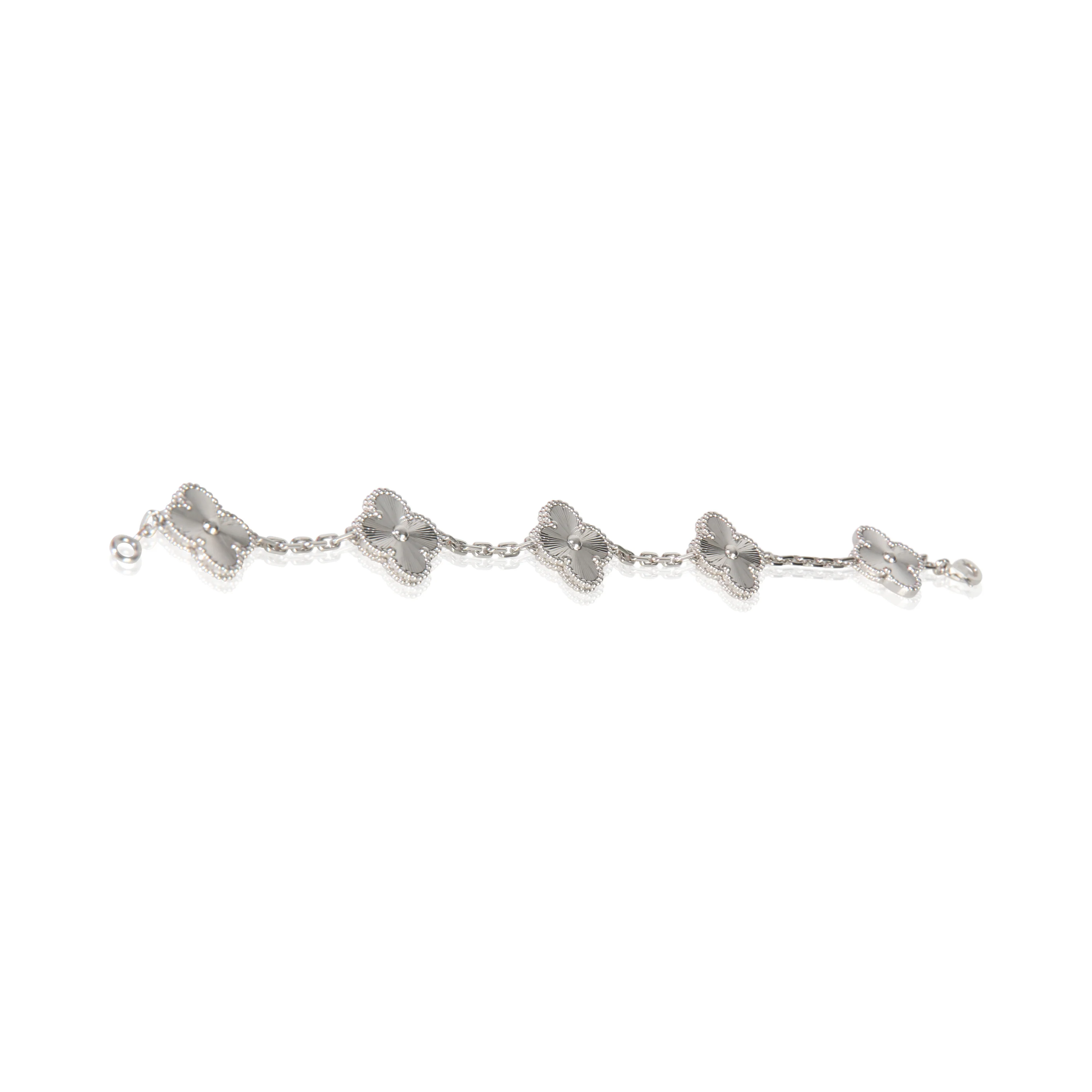 White Gold Vintage Alhambra Bracelet - Image 5