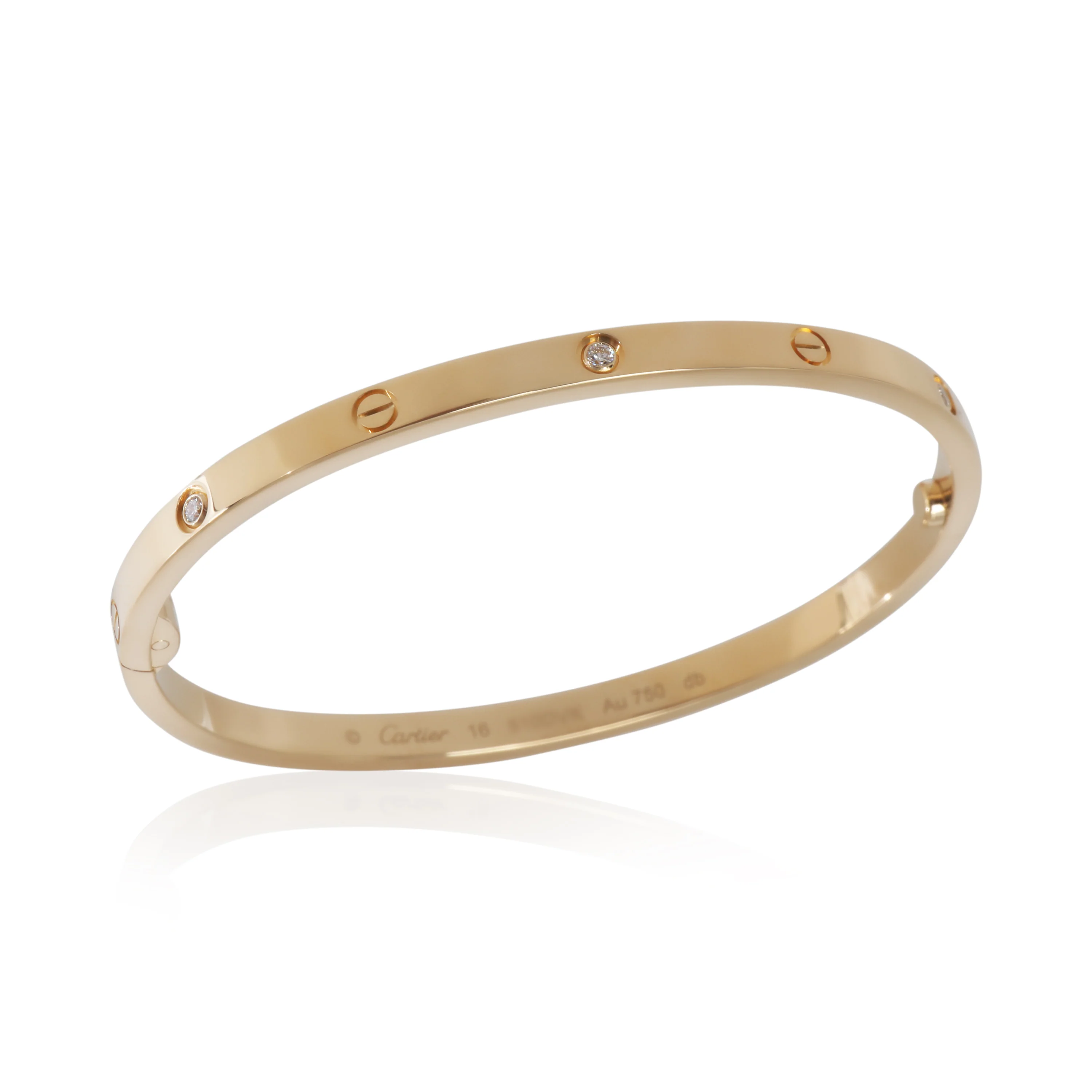 Yellow Gold Diamond Small Model Love Bracelet - Image 4
