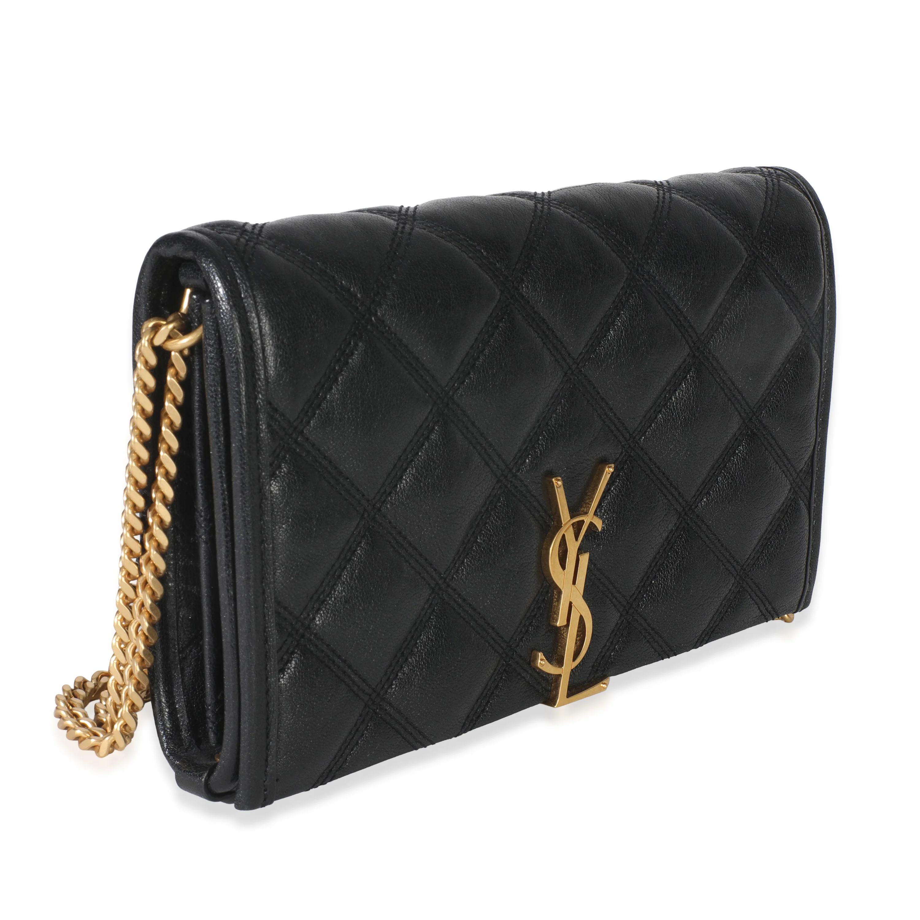 Black Quilted Lambskin Mini Becky Chain Bag - Image 3