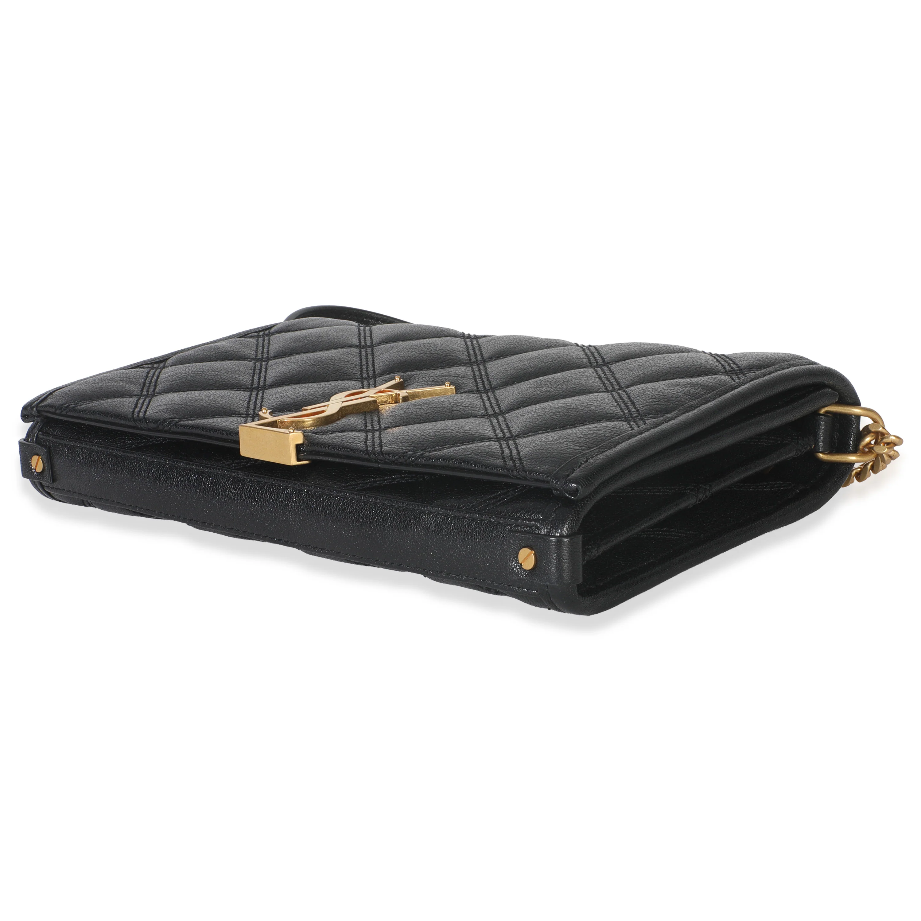 Black Quilted Lambskin Mini Becky Chain Bag - Image 7