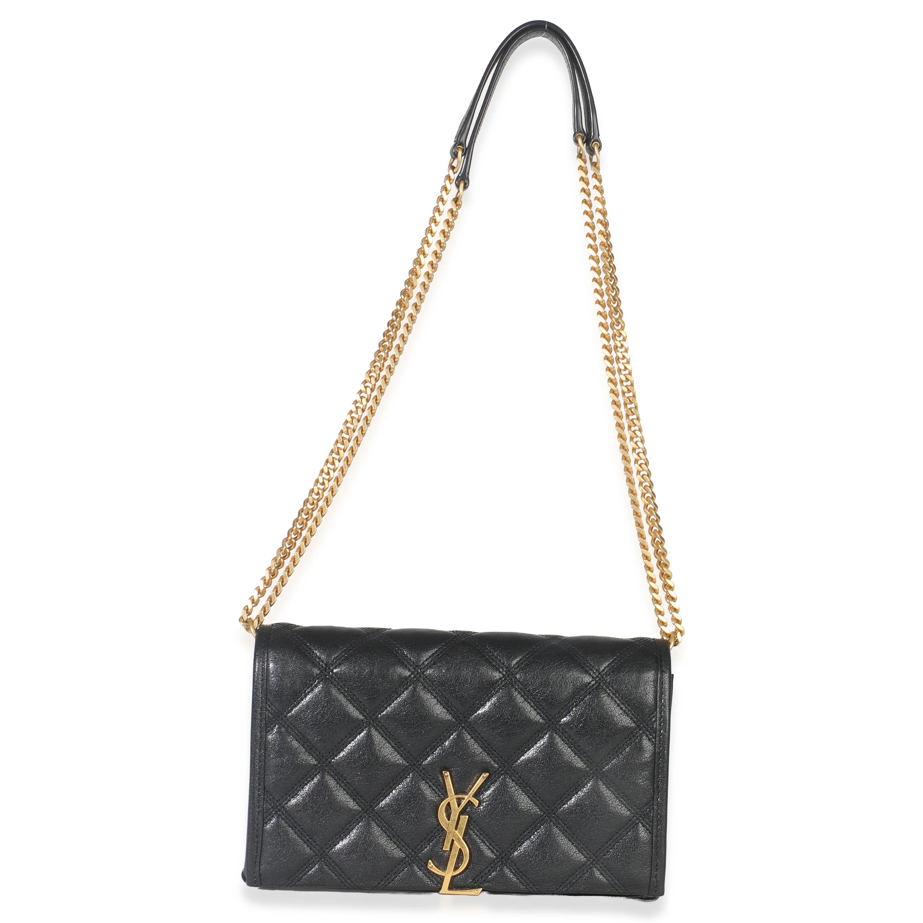 Black Quilted Lambskin Mini Becky Chain Bag - Image 8