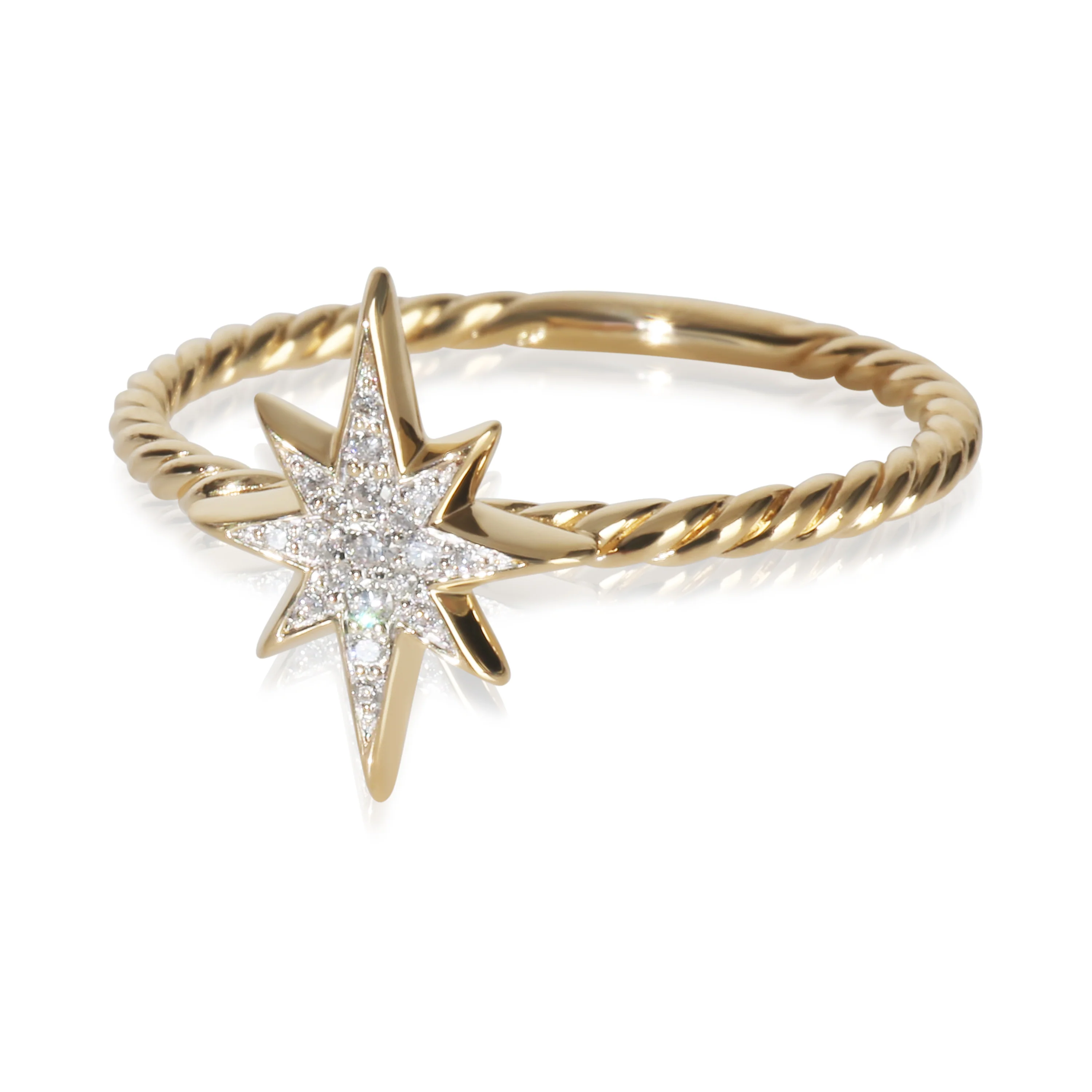 Yellow Gold Diamond Cable Collectible North Star Ring - Image 2