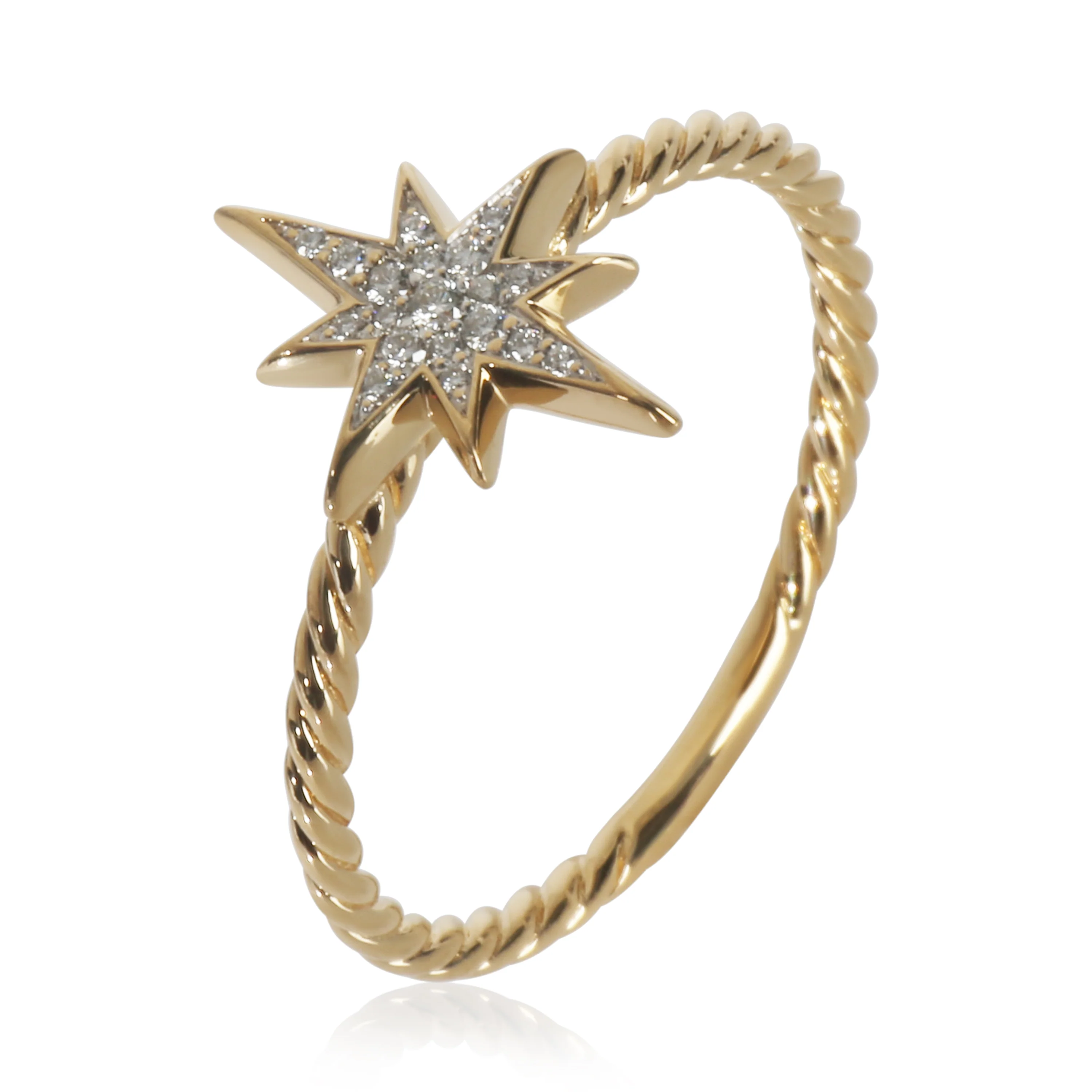 Yellow Gold Diamond Cable Collectible North Star Ring - Image 4