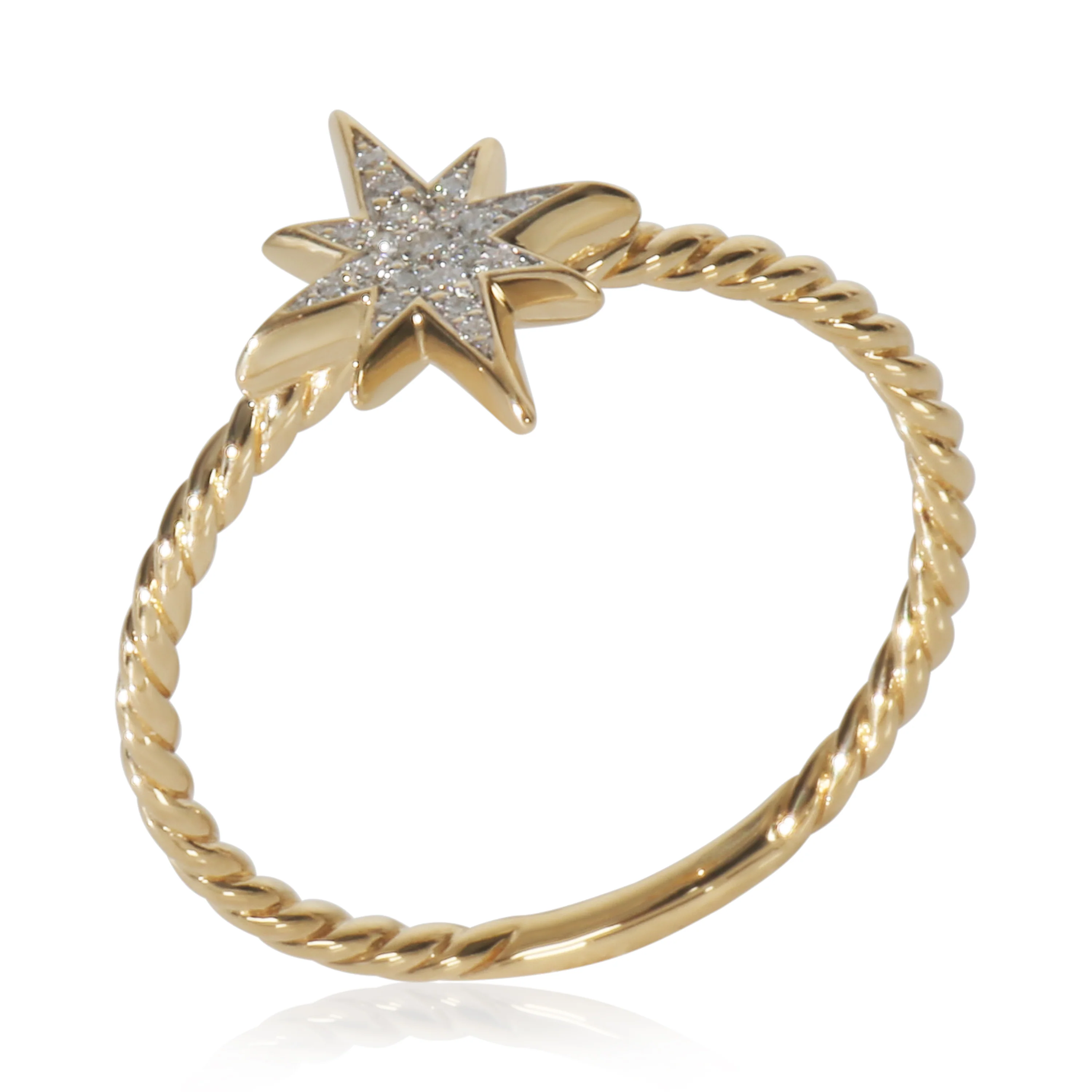 Yellow Gold Diamond Cable Collectible North Star Ring - Image 6