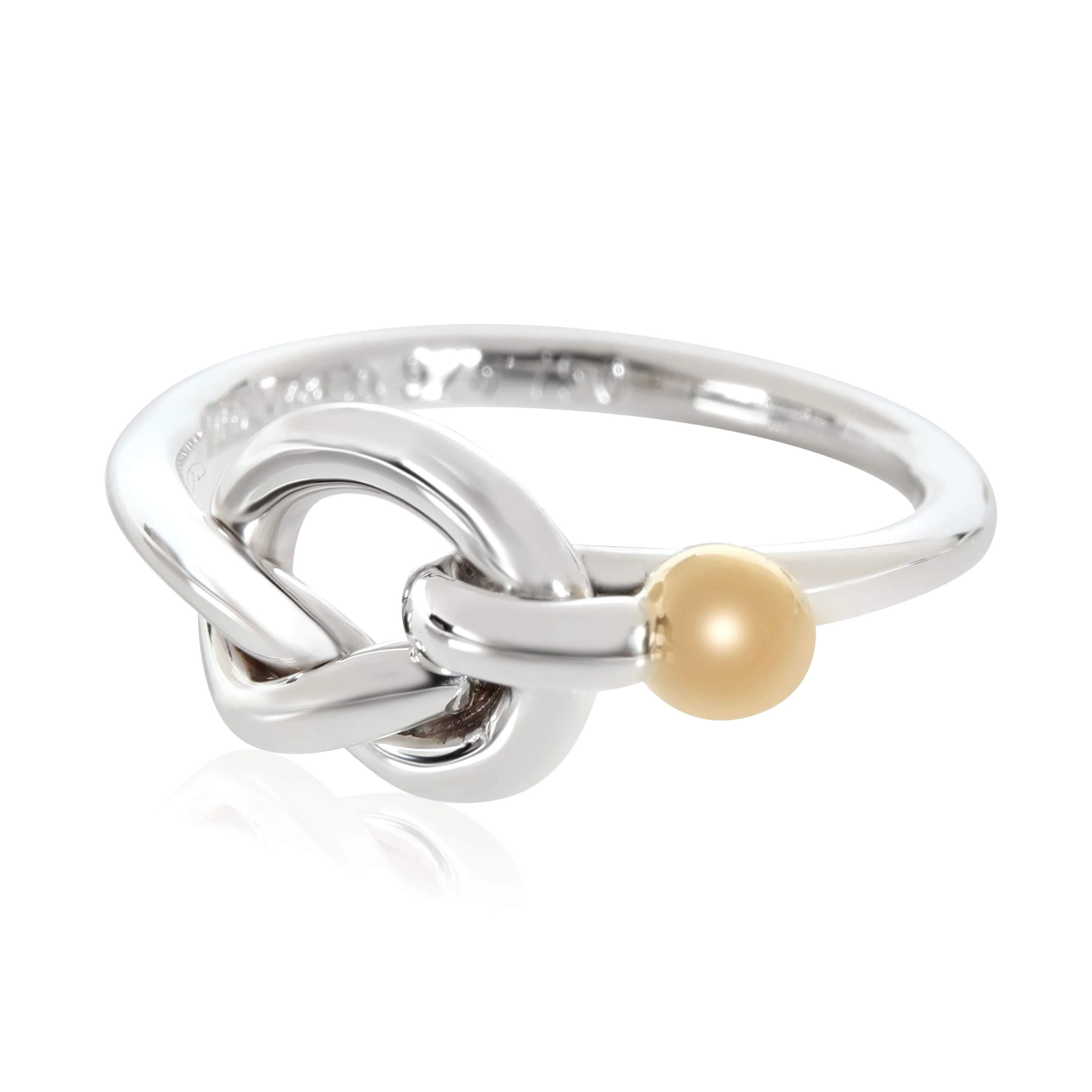 Yellow Gold & Sterling Silver  Love Knot Ring