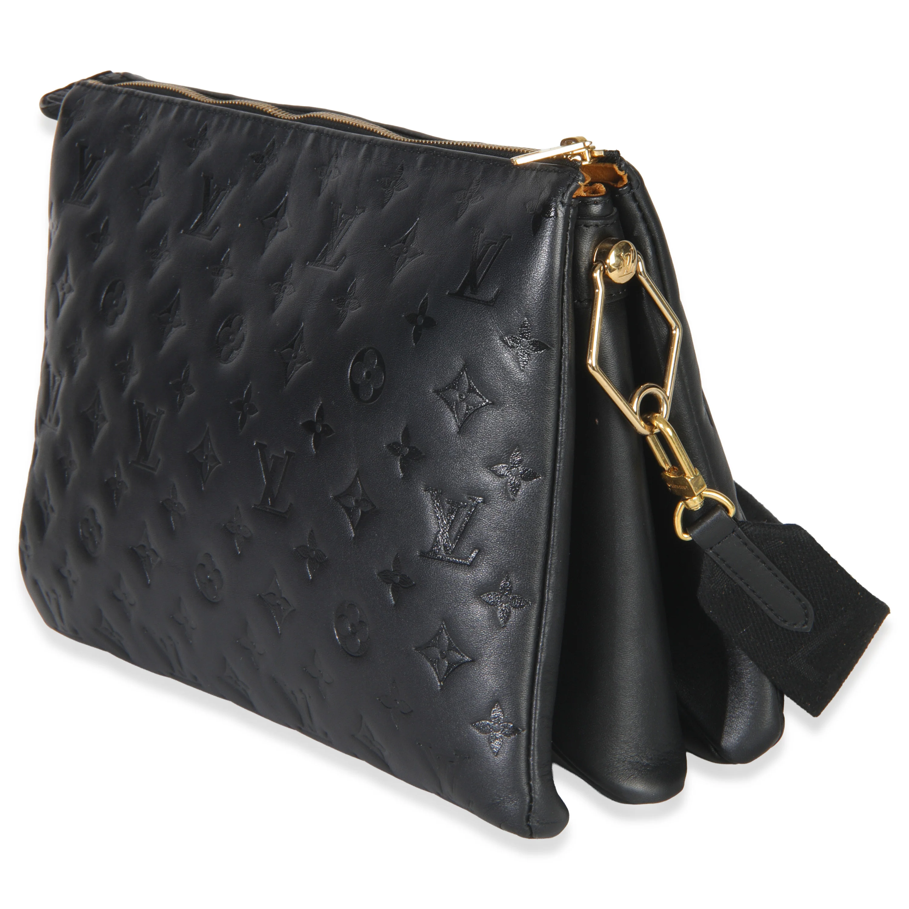 Black Monogram Embossed Lambskin Coussin MM - Image 2