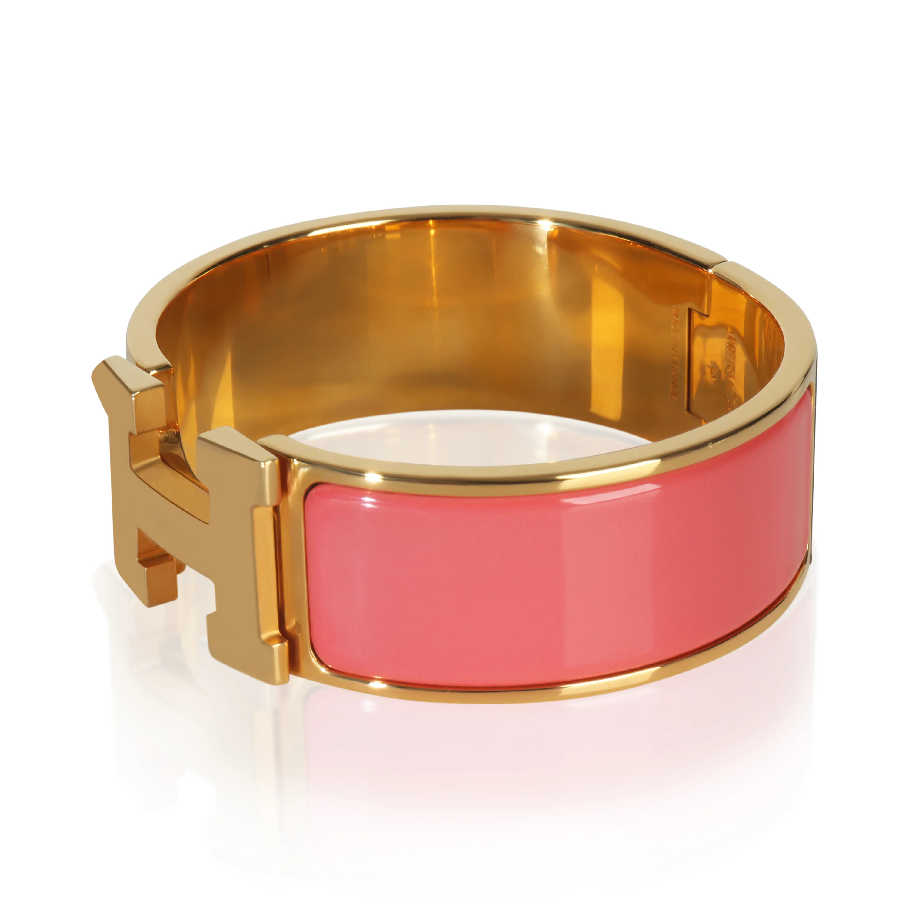 Gold-Plated  Clic Clac In Rose Velours Bracelet - Image 2