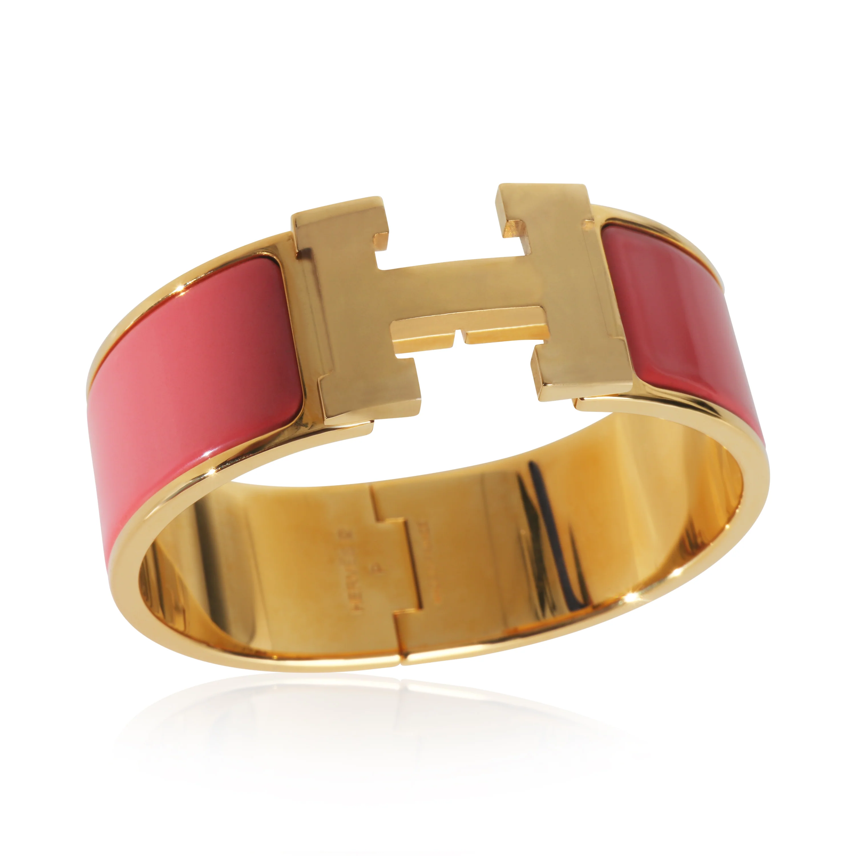 Gold-Plated  Clic Clac In Rose Velours Bracelet - Image 6
