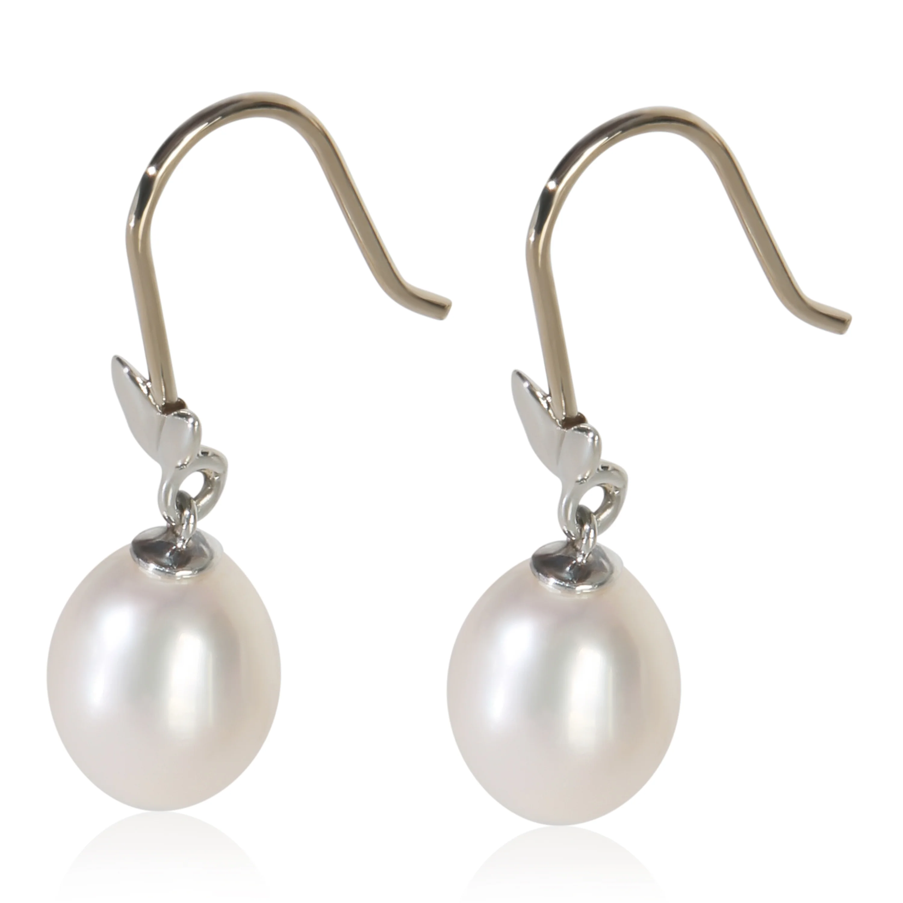 Sterling Silver Pearl Paloma Picasso Olive Leaf Earrings - Image 2