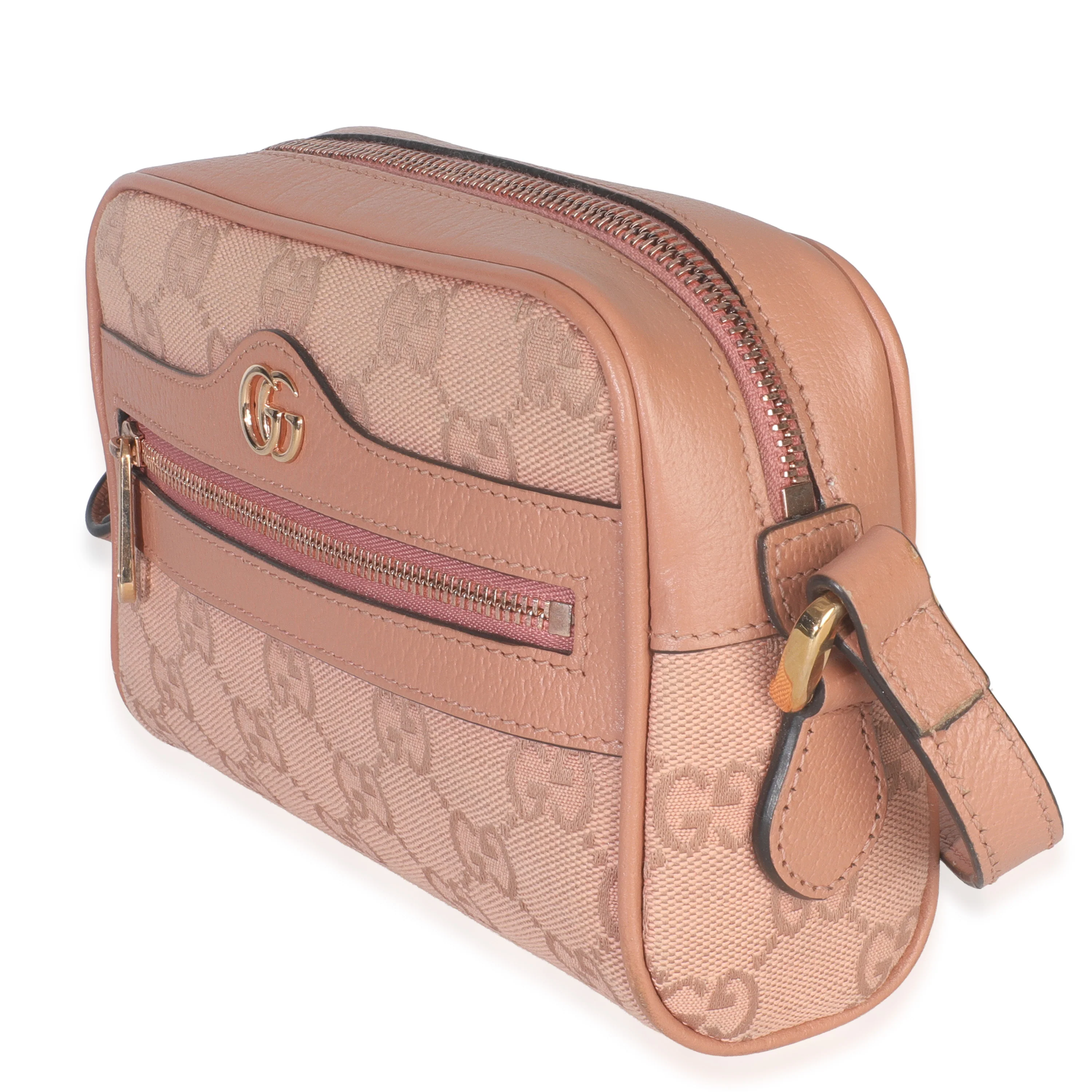 Pink GG Canvas Mini Ophidia Shoulder Bag - Image 3