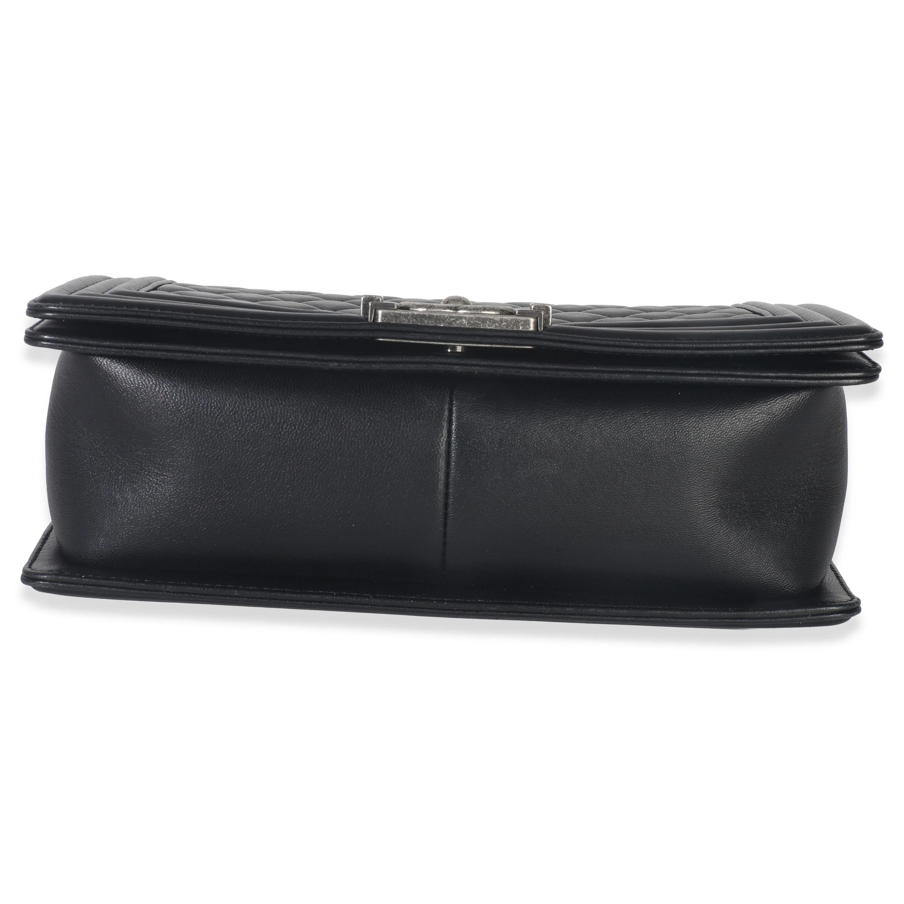 Black Quilted Lambskin Old Medium Boy Bag - Image 5