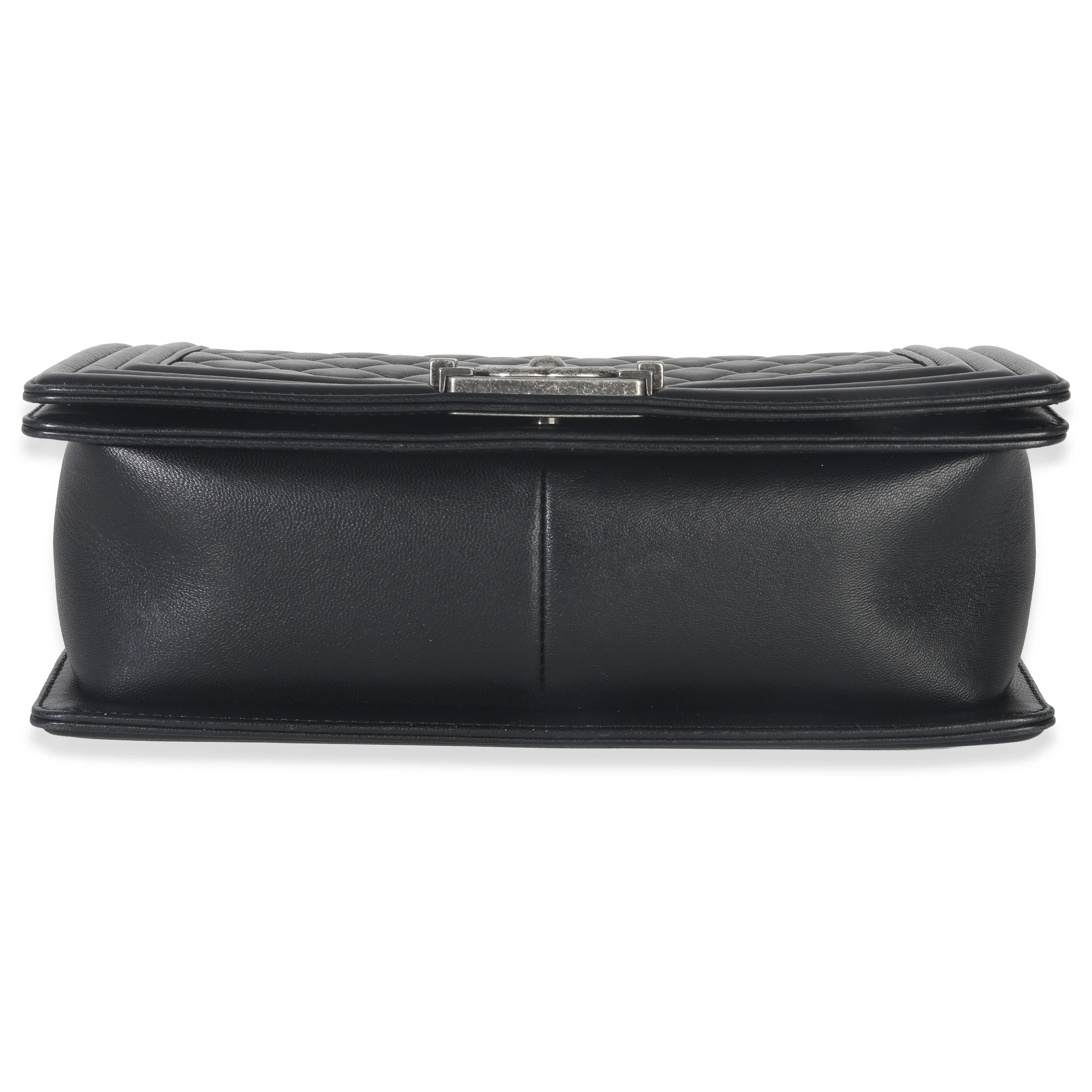 Black Quilted Lambskin Old Medium Boy Bag - Image 7