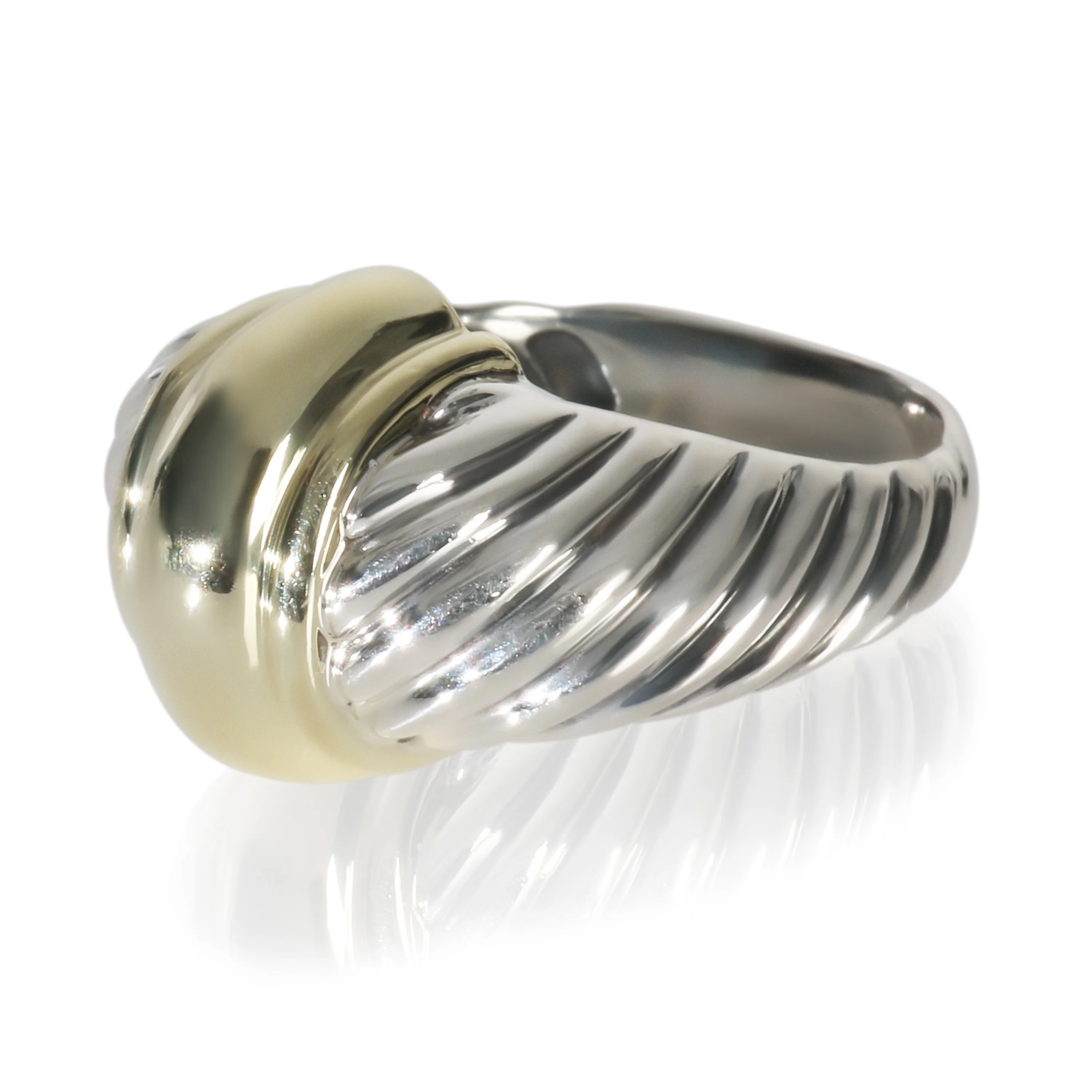 Yellow Gold & Sterling Silver  Vintage Cable Ring - Image 2