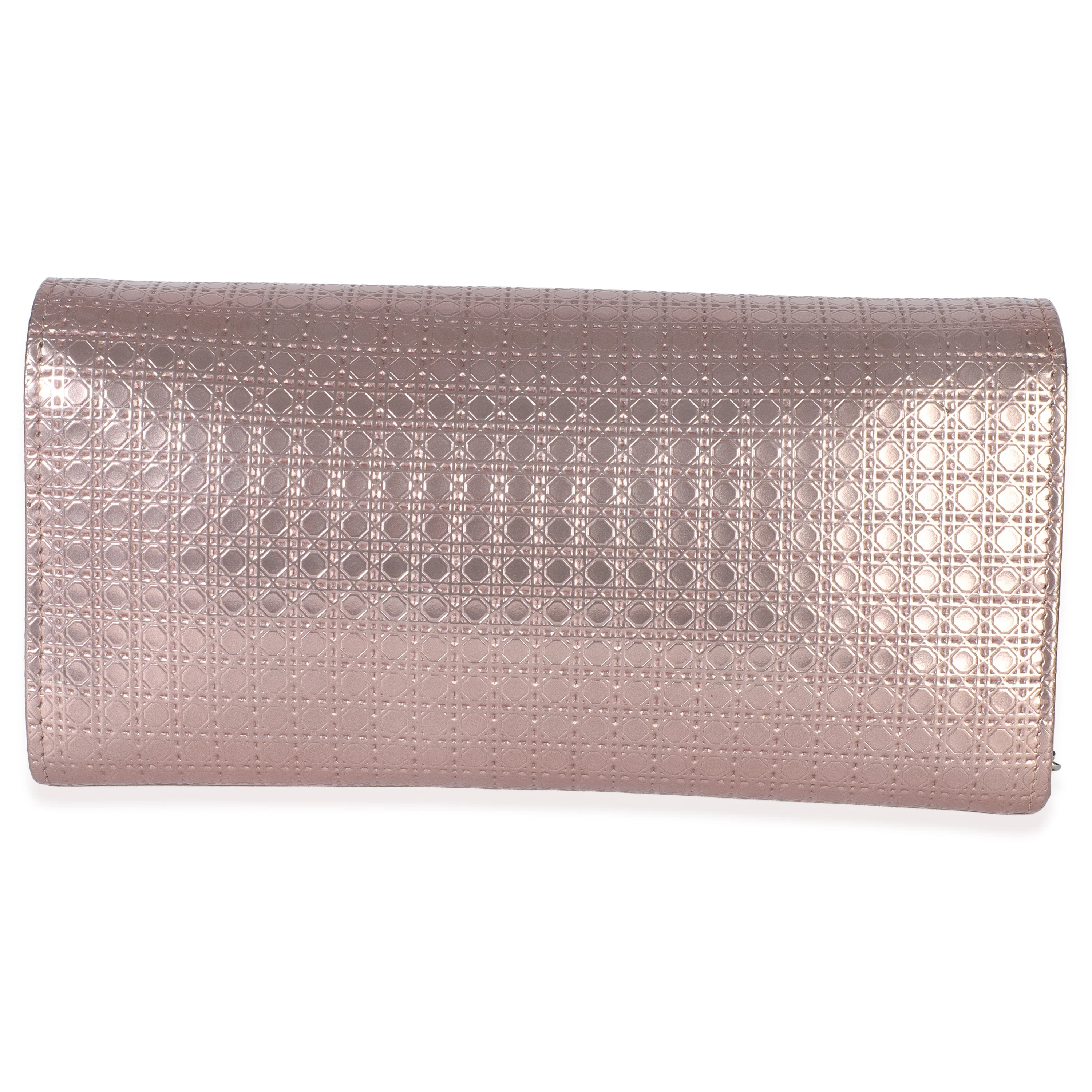 Pink Metallic Patent Micro Cannage Lady Dior Croisiere Wallet - Image 4