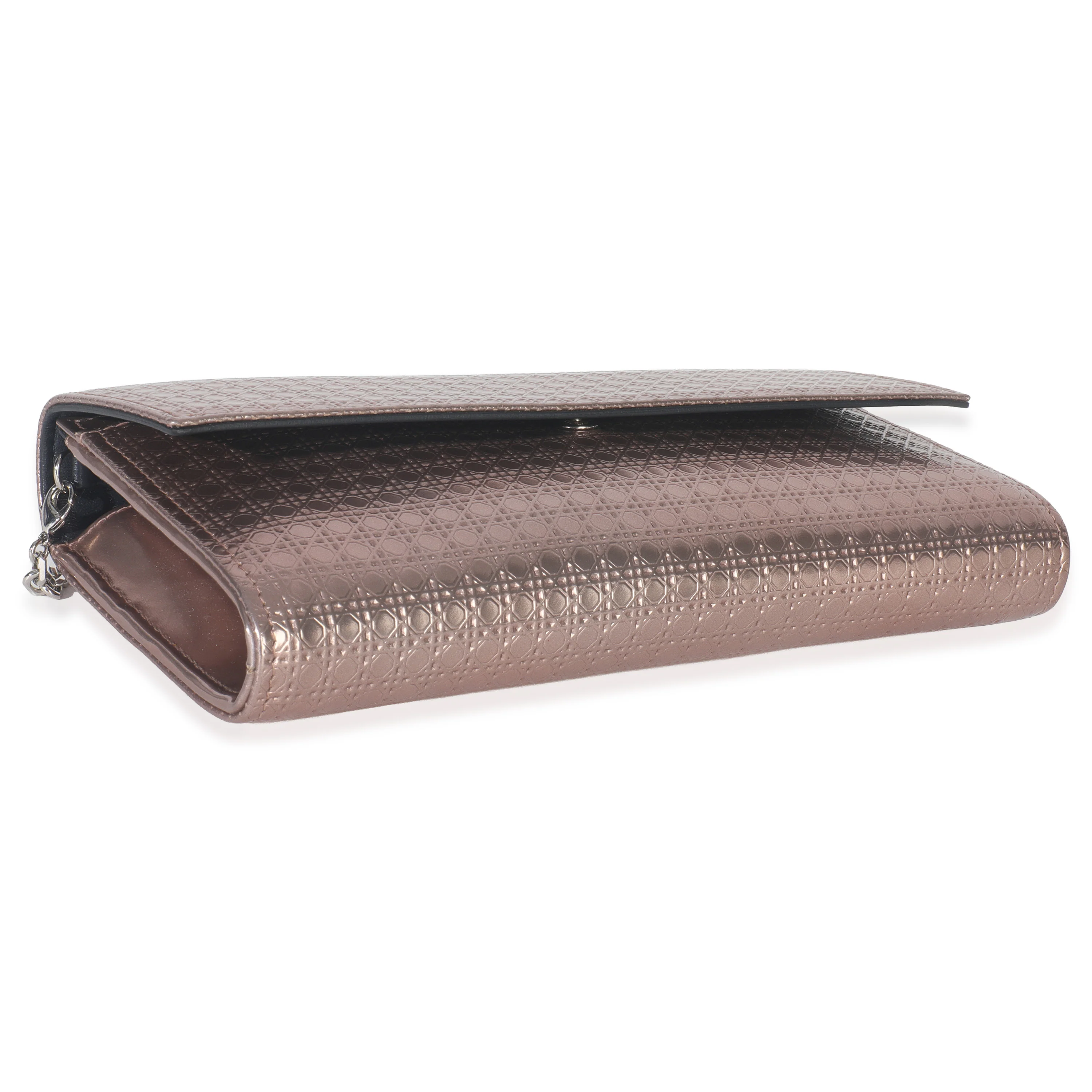 Pink Metallic Patent Micro Cannage Lady Dior Croisiere Wallet - Image 6