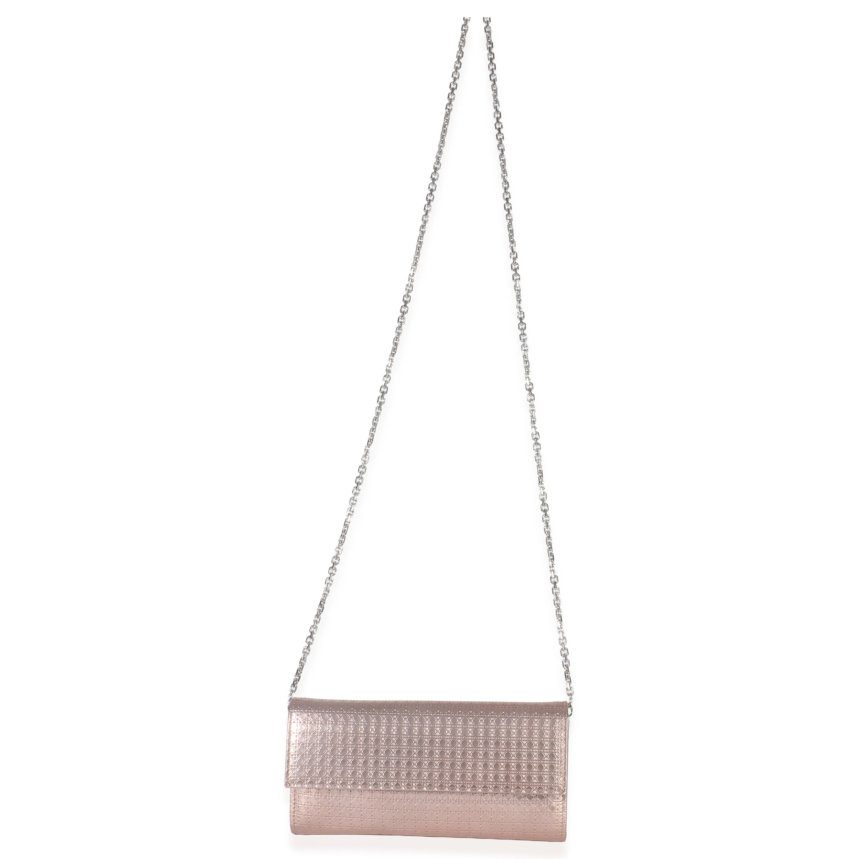 Pink Metallic Patent Micro Cannage Lady Dior Croisiere Wallet - Image 8