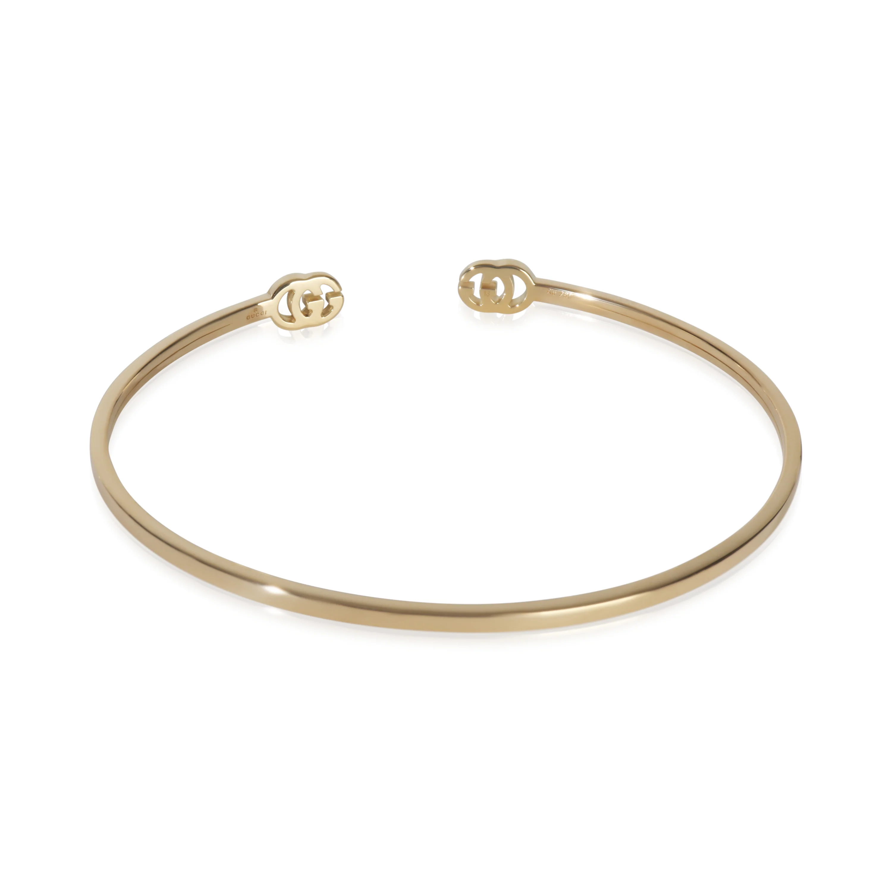Yellow Gold GG Thin Running Cuff Bracelet - Image 3