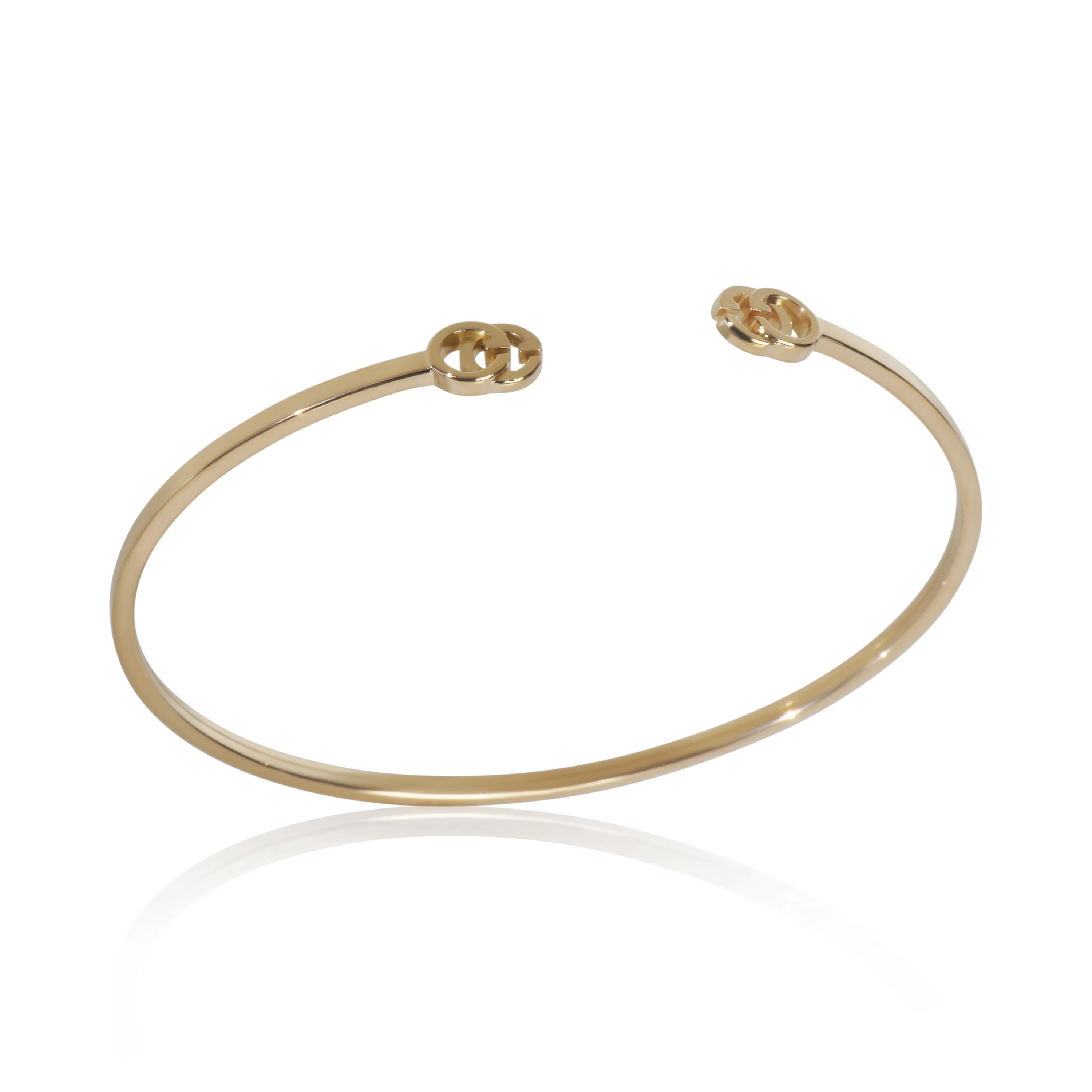 Yellow Gold GG Thin Running Cuff Bracelet - Image 4