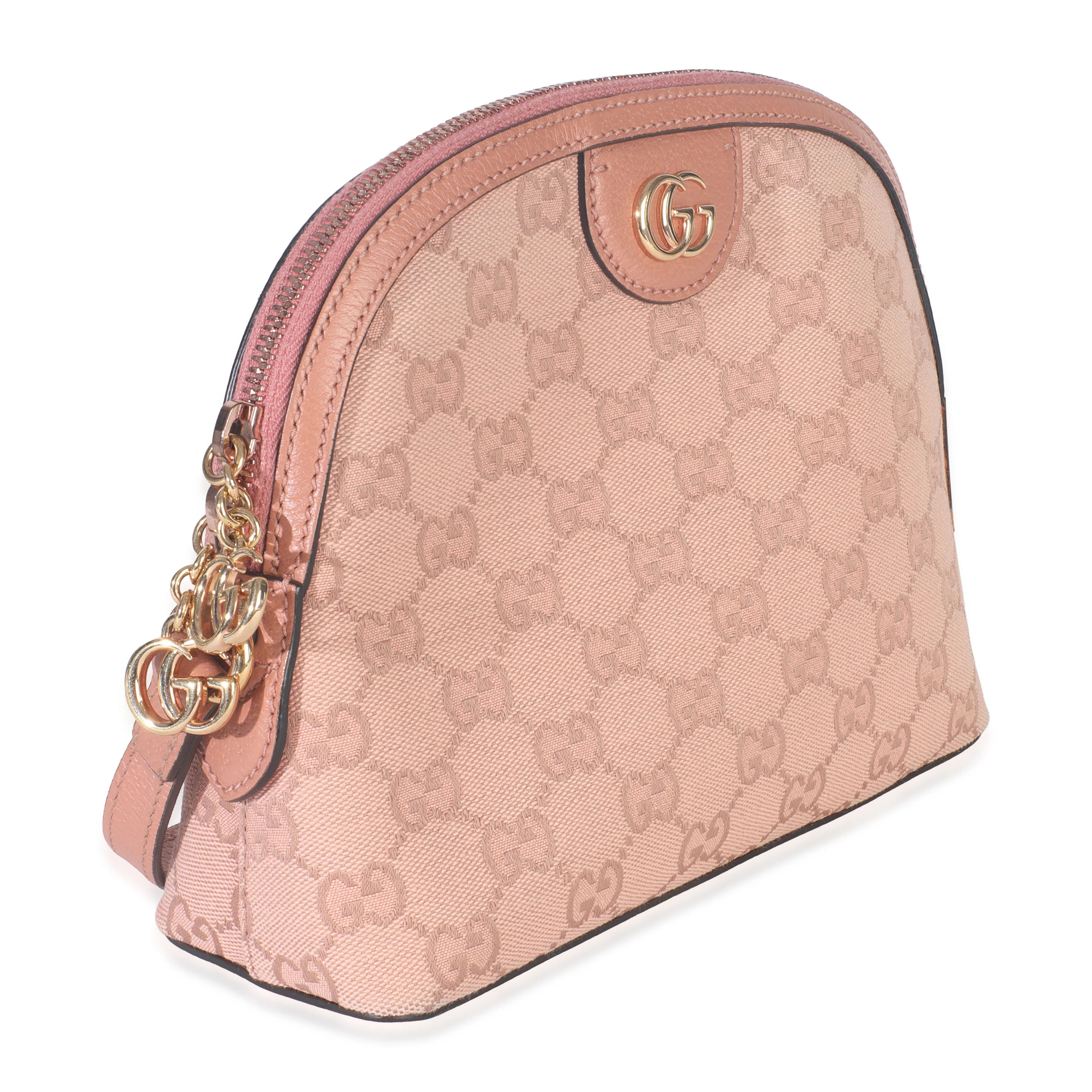 Pink GG Canvas Small Dome Ophidia Crossbody Bag - Image 3