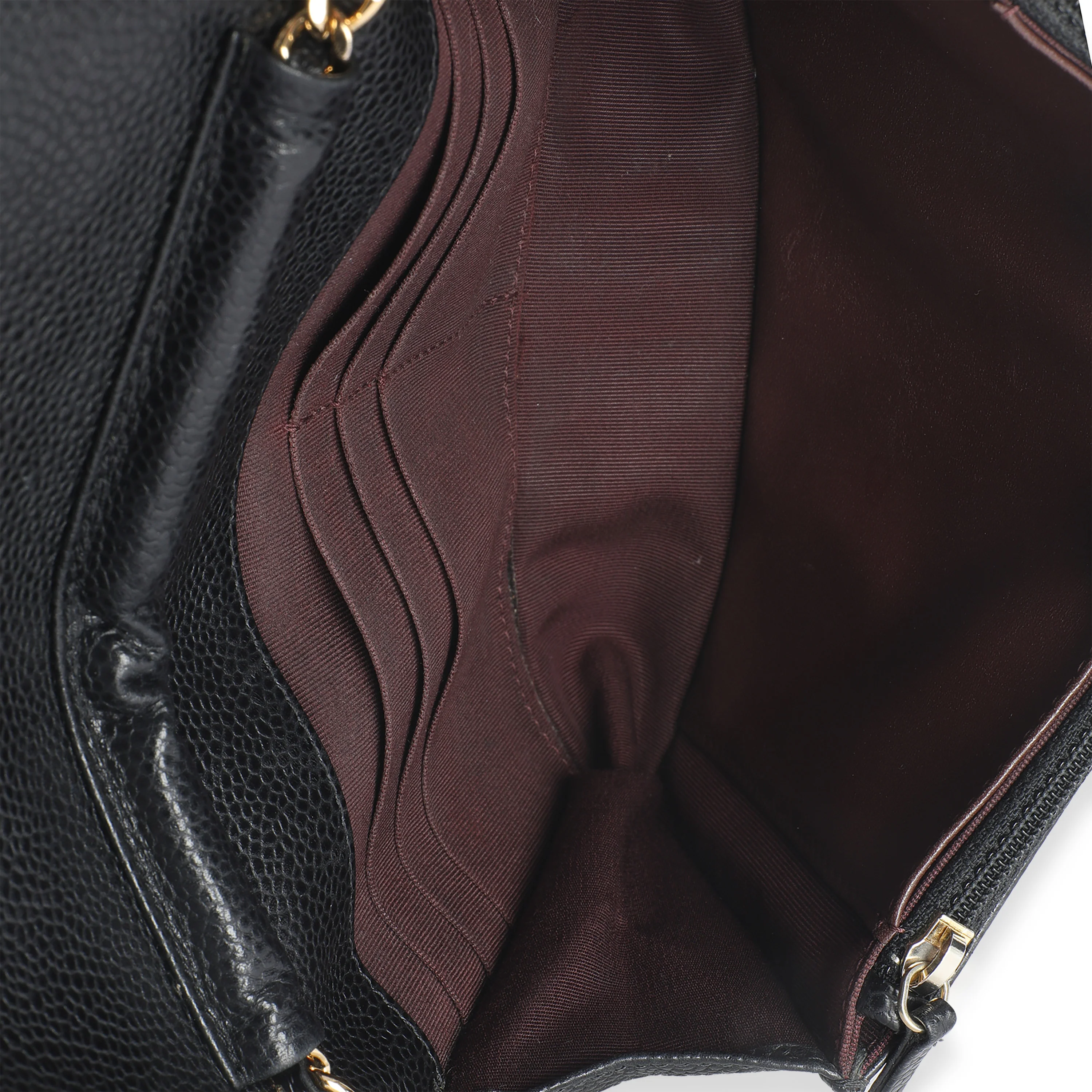 Black Quilted Caviar Classic Wallet On Chain - Image 7