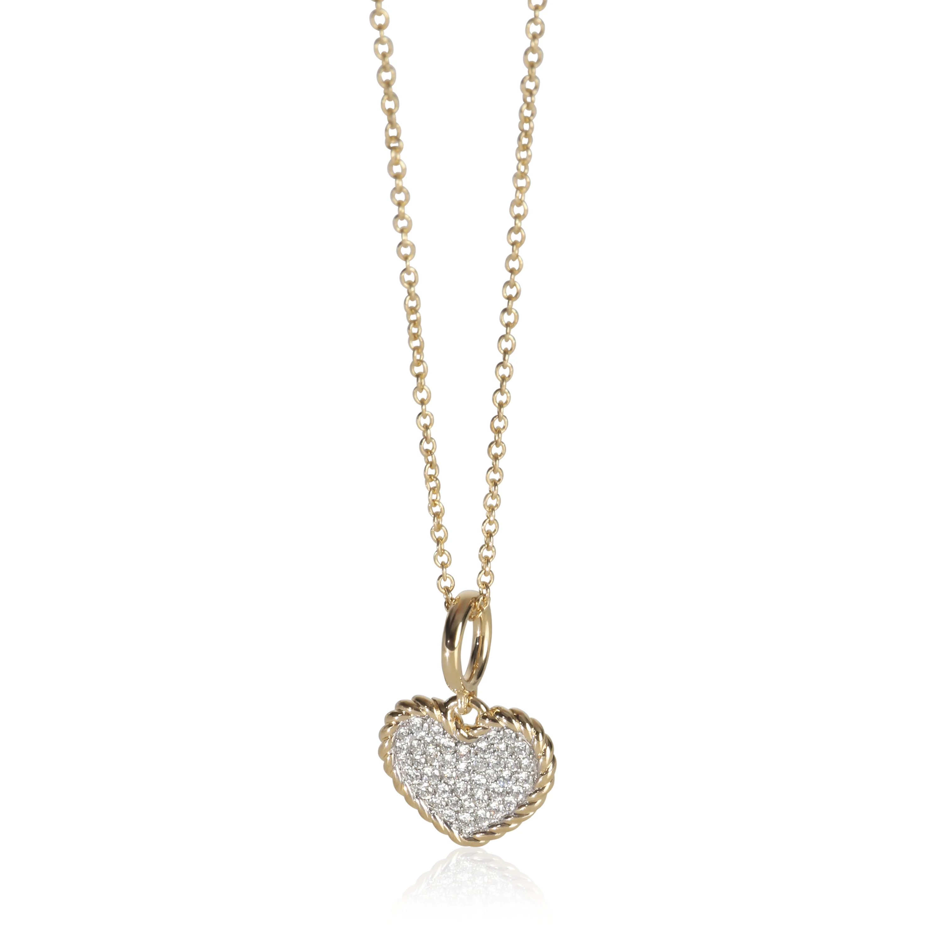 Yellow Gold Diamond Cable Collectibles Heart Pendant