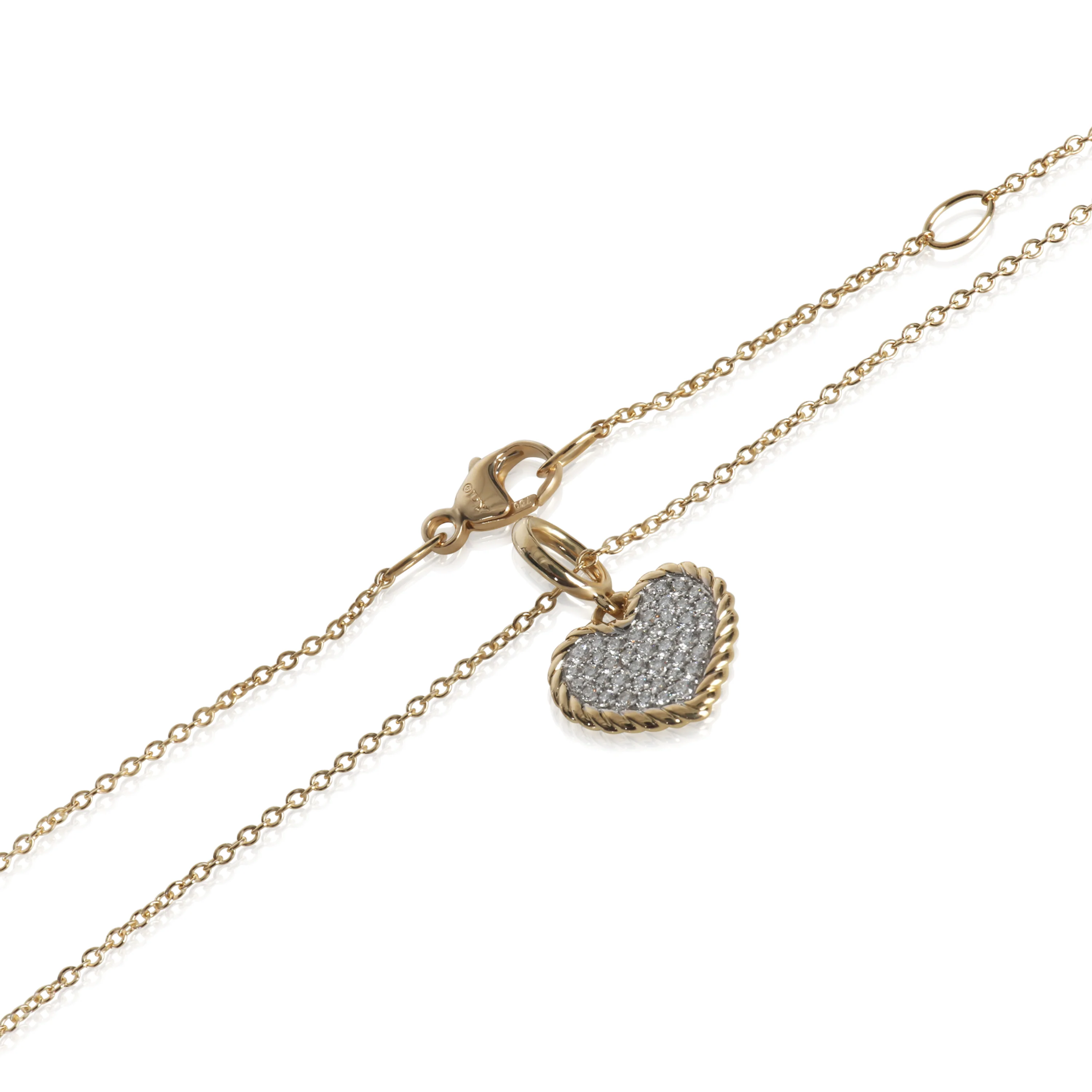 Yellow Gold Diamond Cable Collectibles Heart Pendant - Image 2