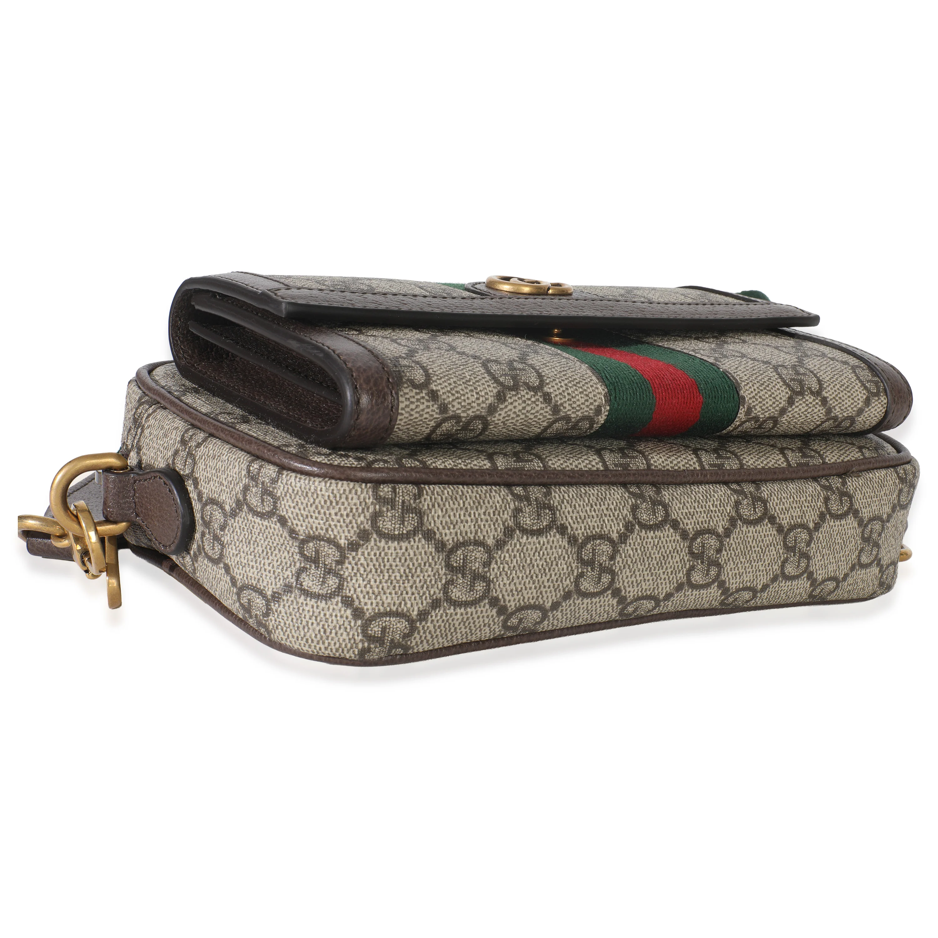 Beige GG Supreme Canvas Ophidia Mini Front Pocket Crossbody Bag - Image 6
