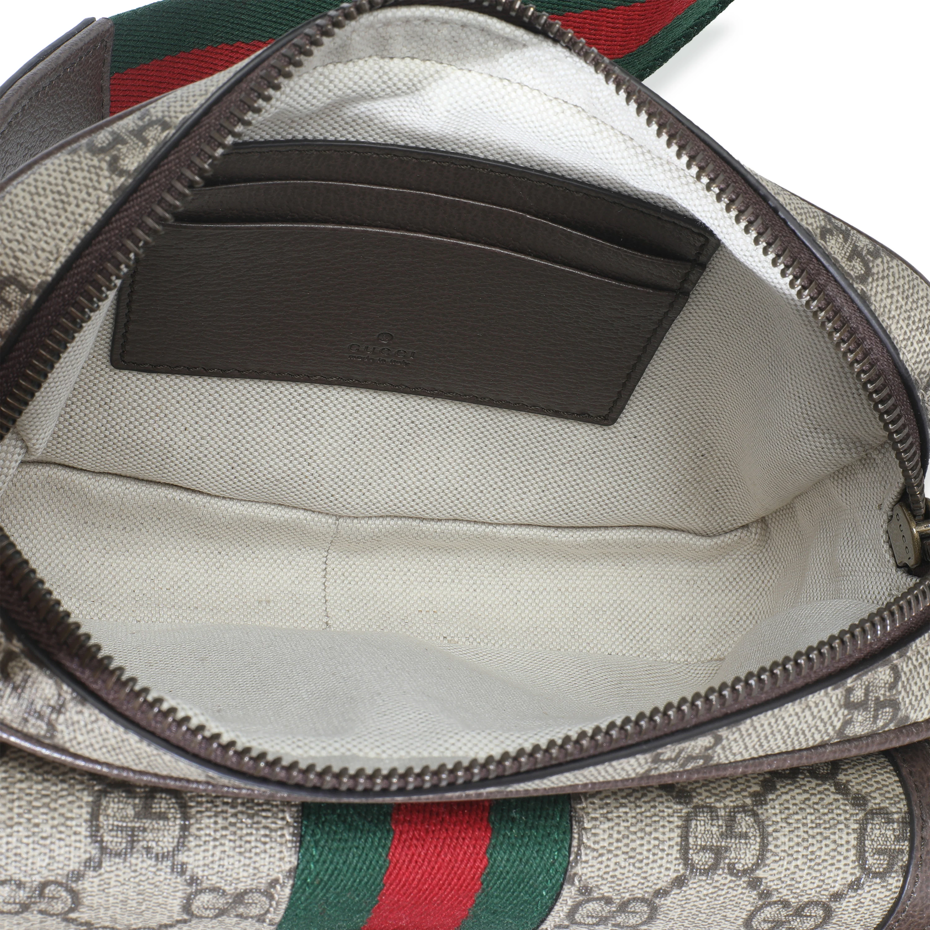 Beige GG Supreme Canvas Ophidia Mini Front Pocket Crossbody Bag - Image 9
