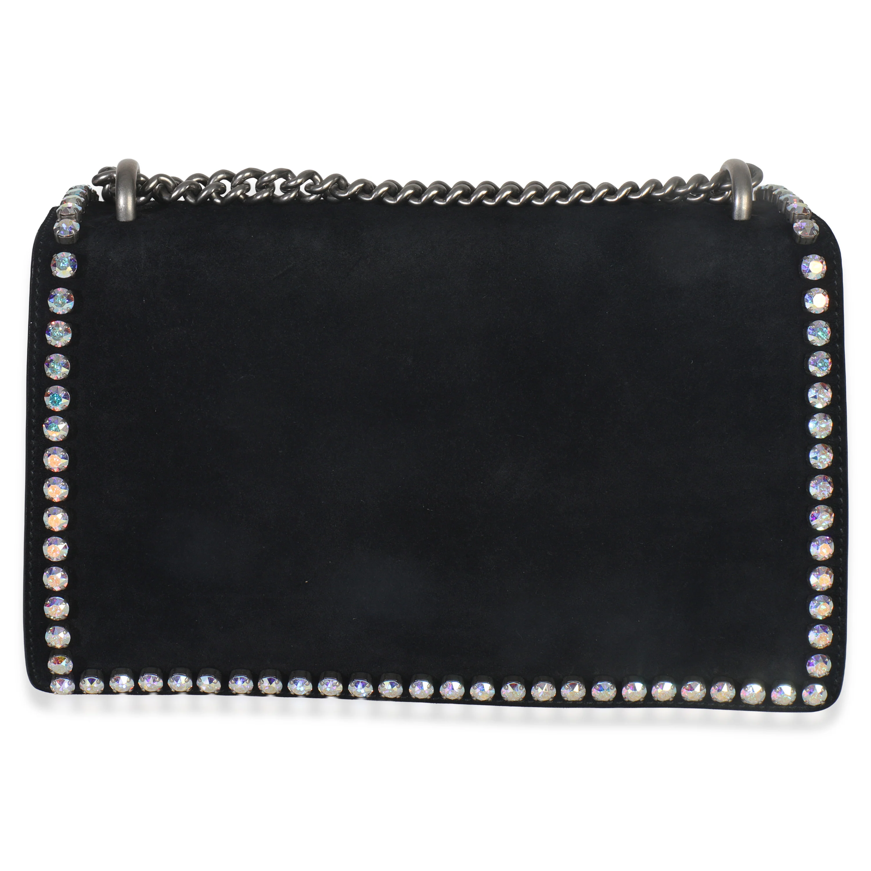 Black Suede Crystal Small Dionysus Shoulder Bag - Image 4