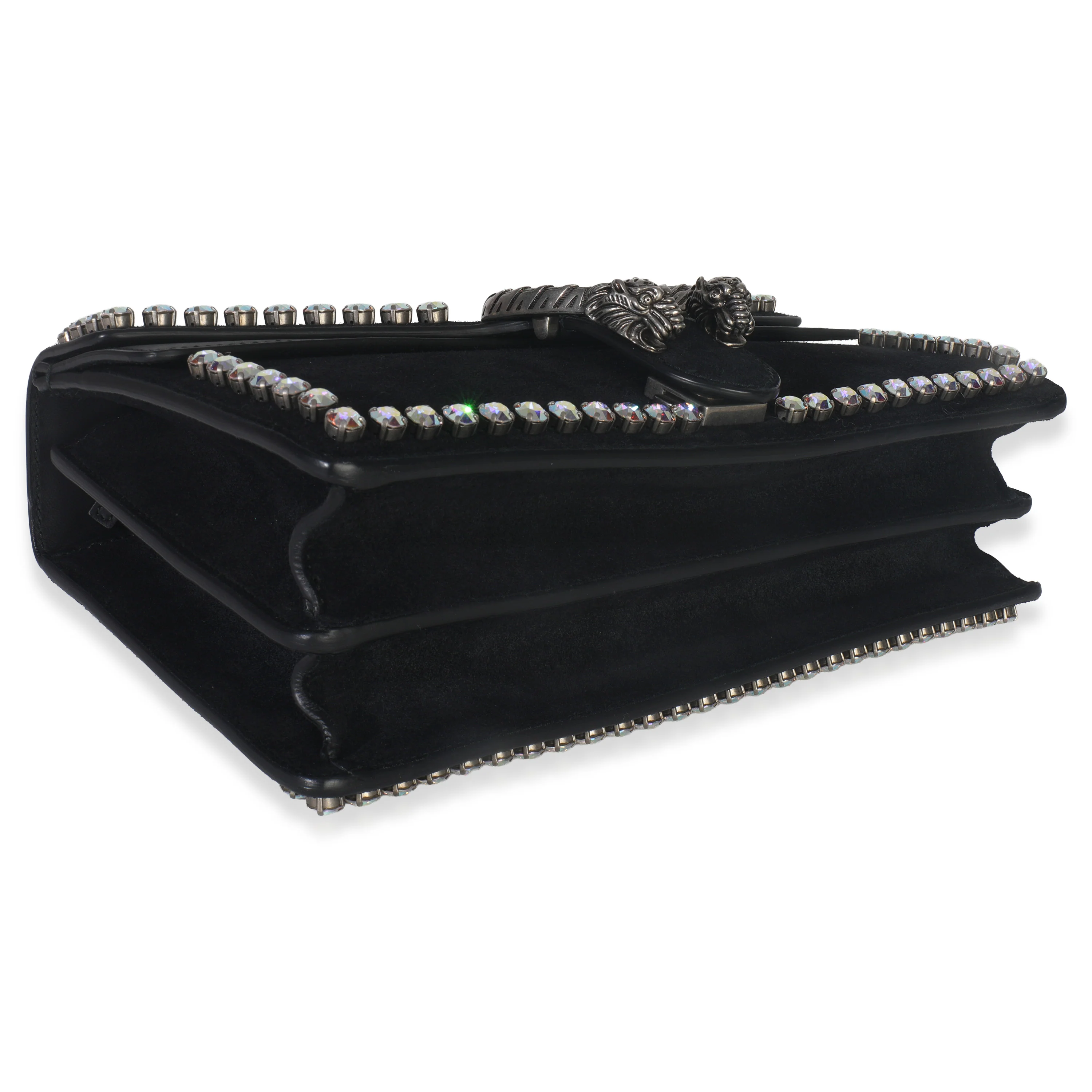 Black Suede Crystal Small Dionysus Shoulder Bag - Image 7