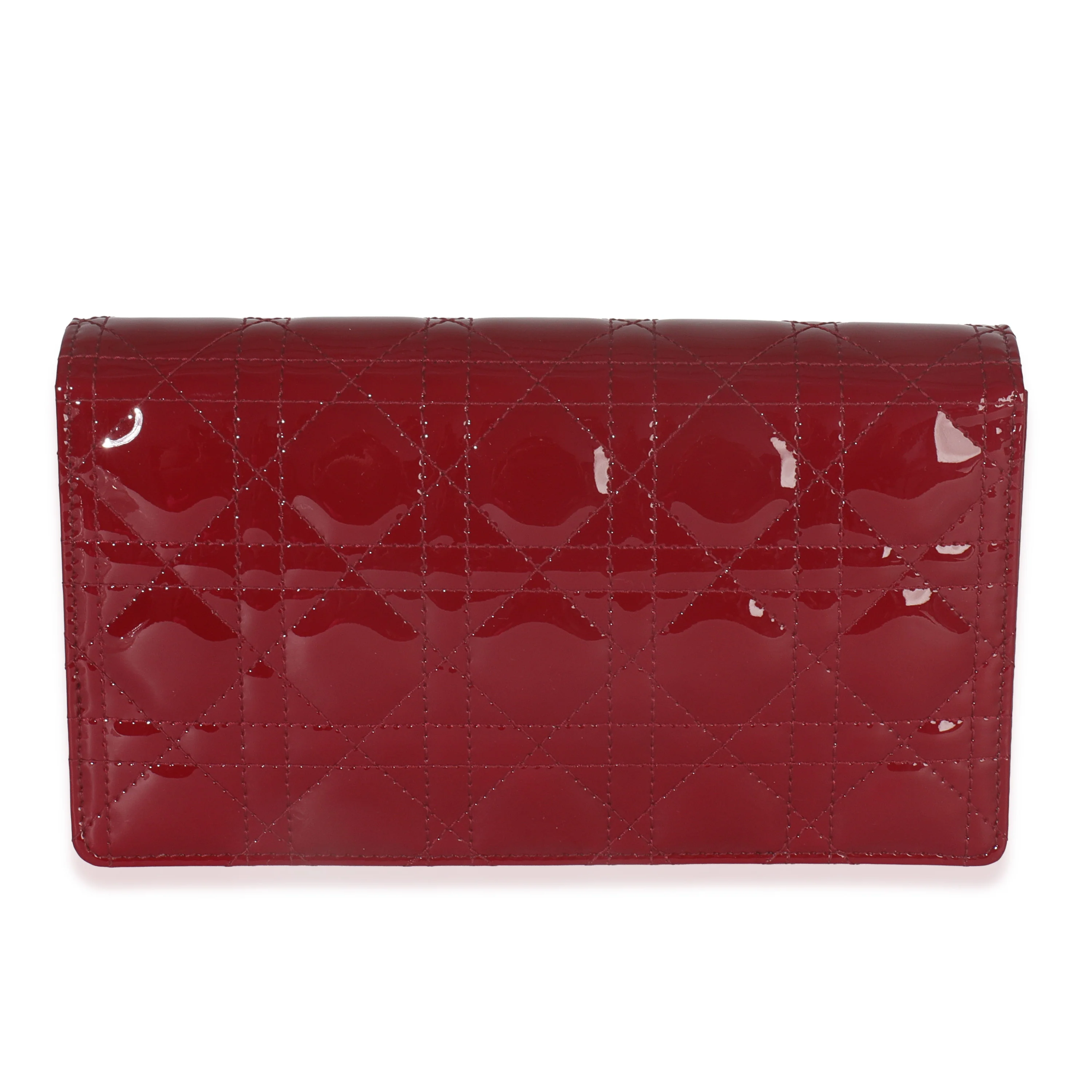 Red Patent Cannage Lady Dior Chain Pouch - Image 4