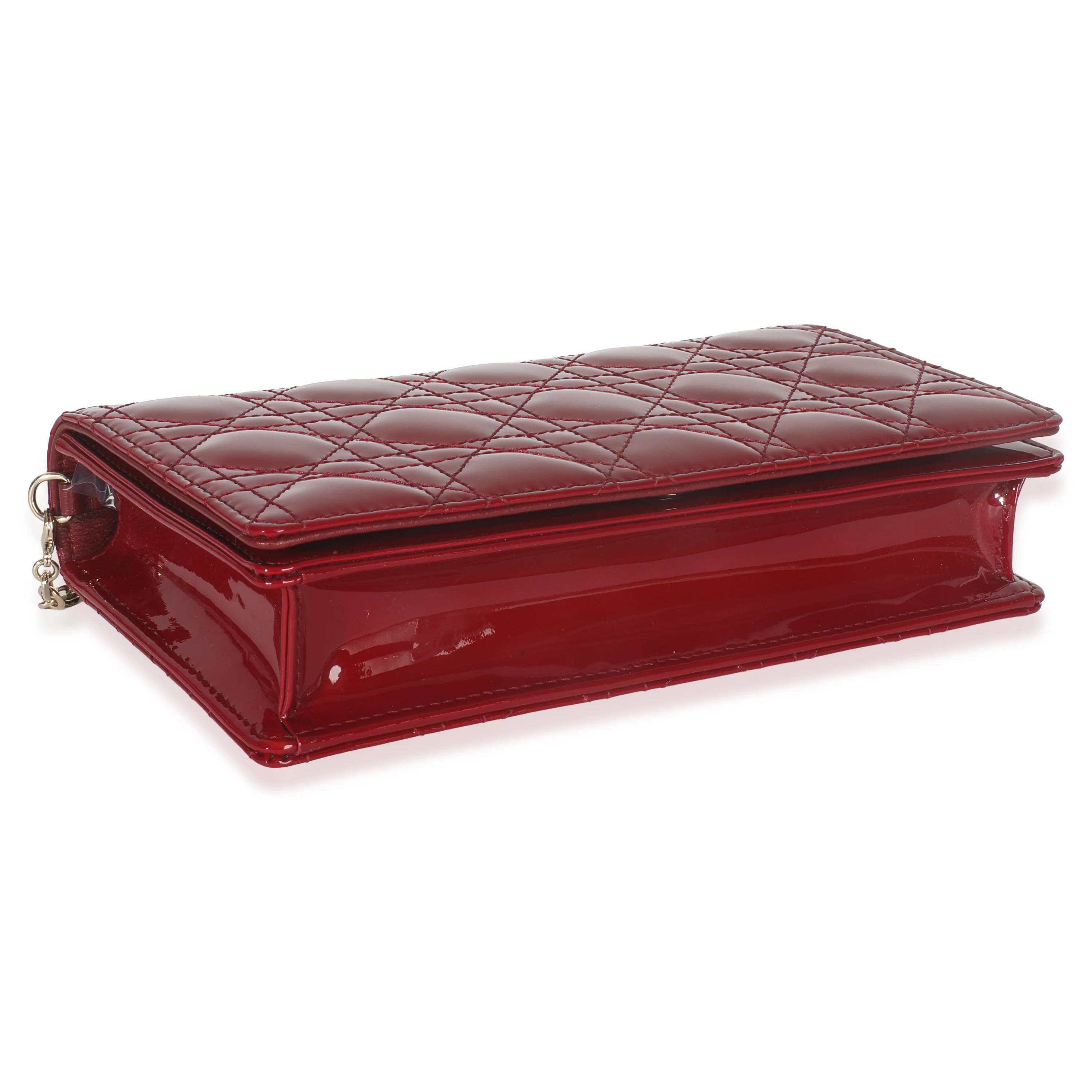 Red Patent Cannage Lady Dior Chain Pouch - Image 7