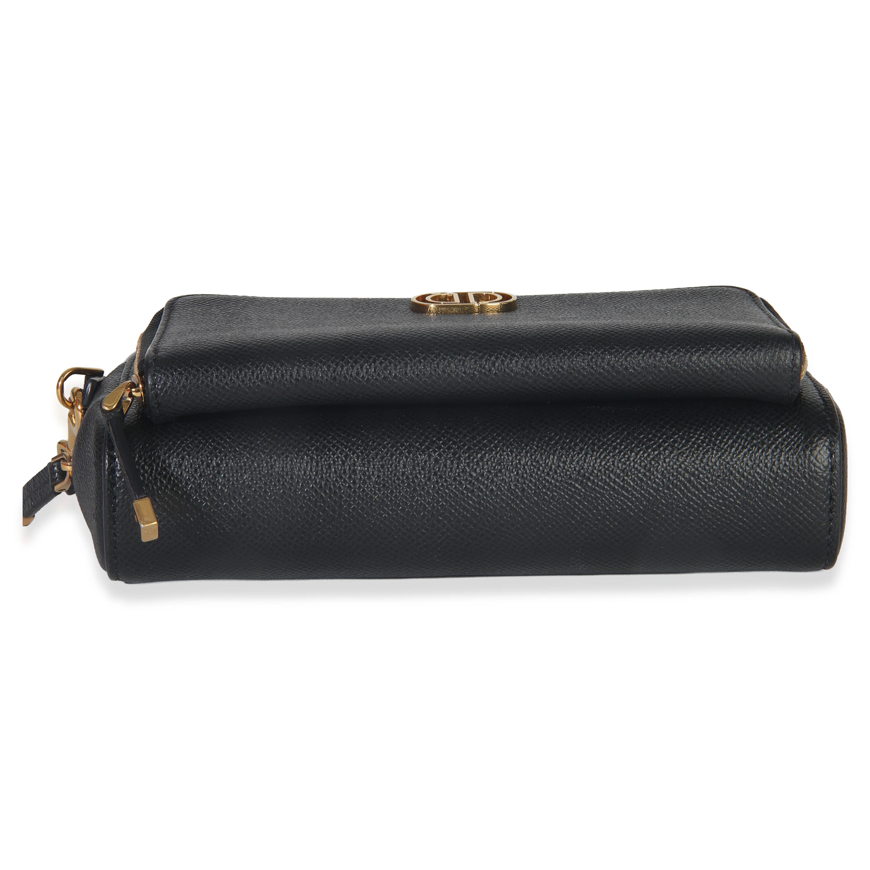 Black Grained Calfskin Caro Double Pouch - Image 5