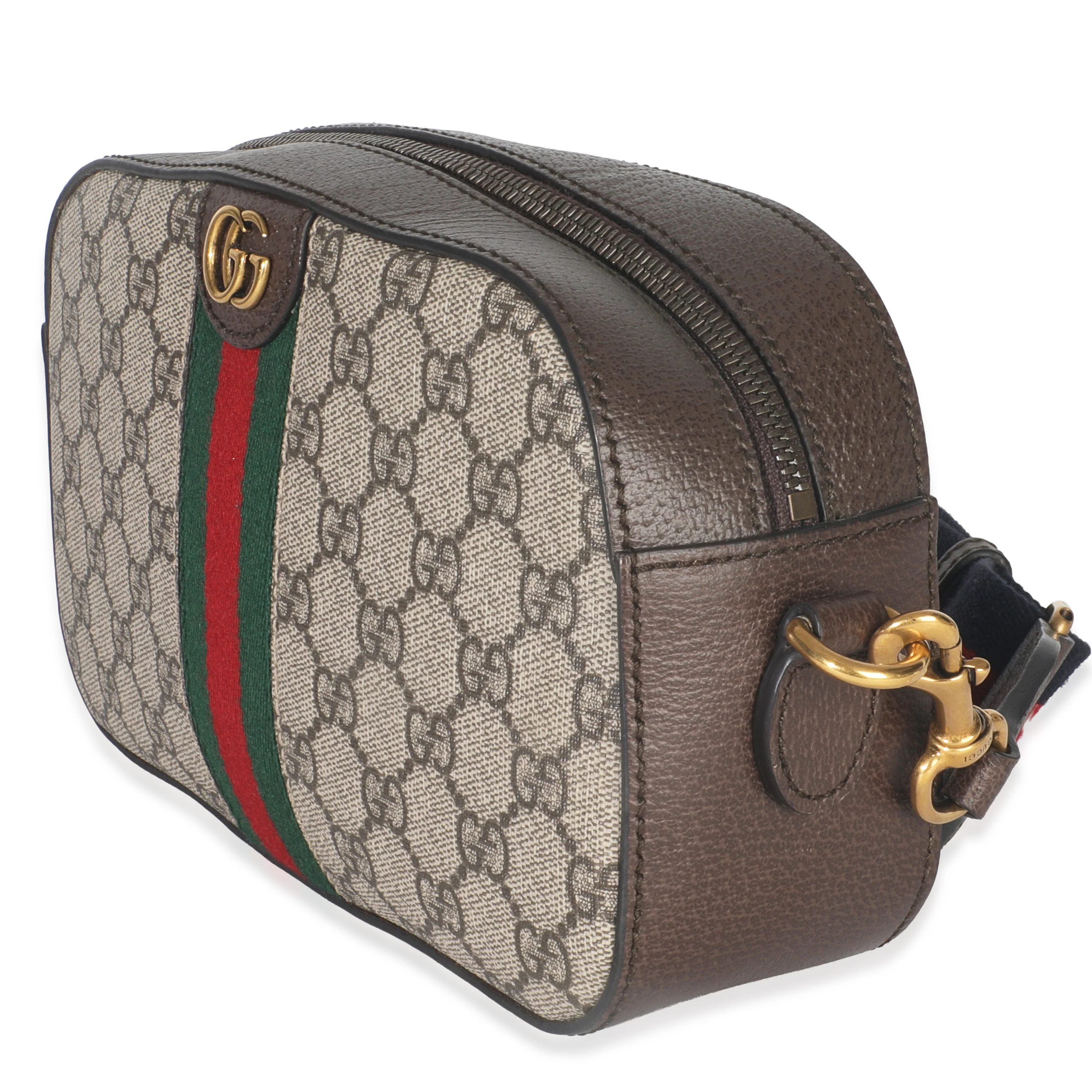 Beige GG Supreme Canvas Dollar Calfskin Web Ophidia Small Crossbody - Image 2