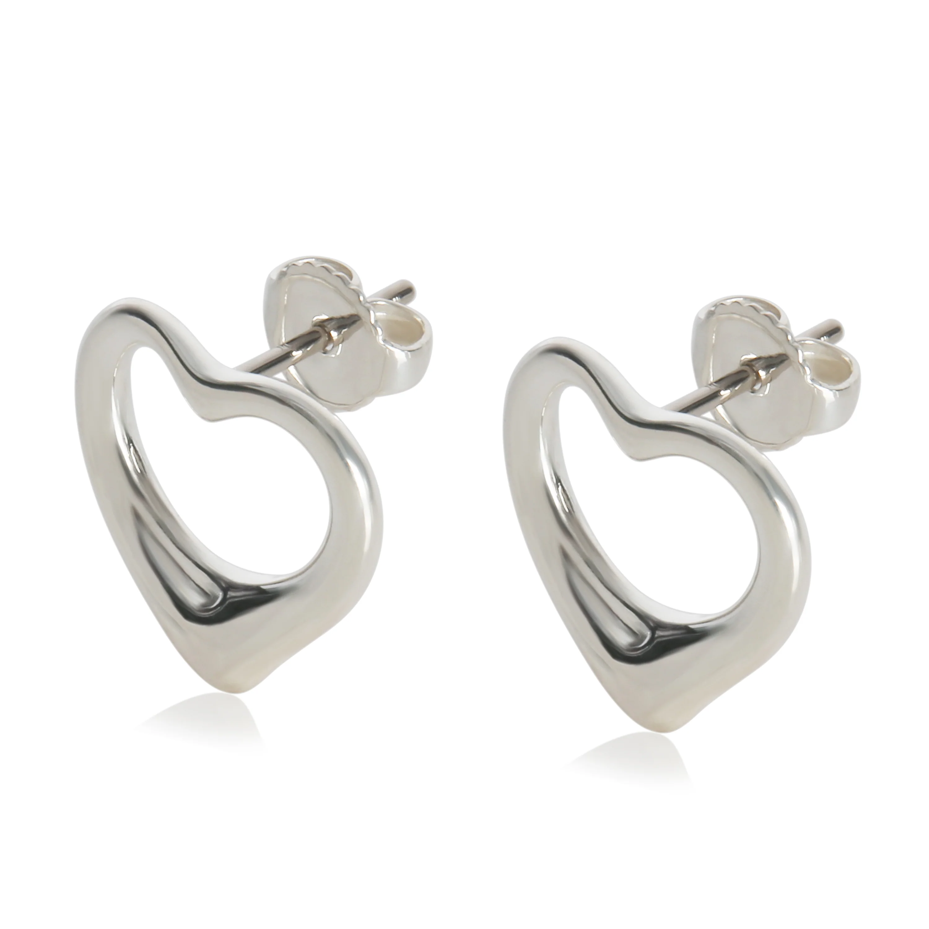 Sterling Silver  Elsa Peretti Open Heart Earrings - Image 3