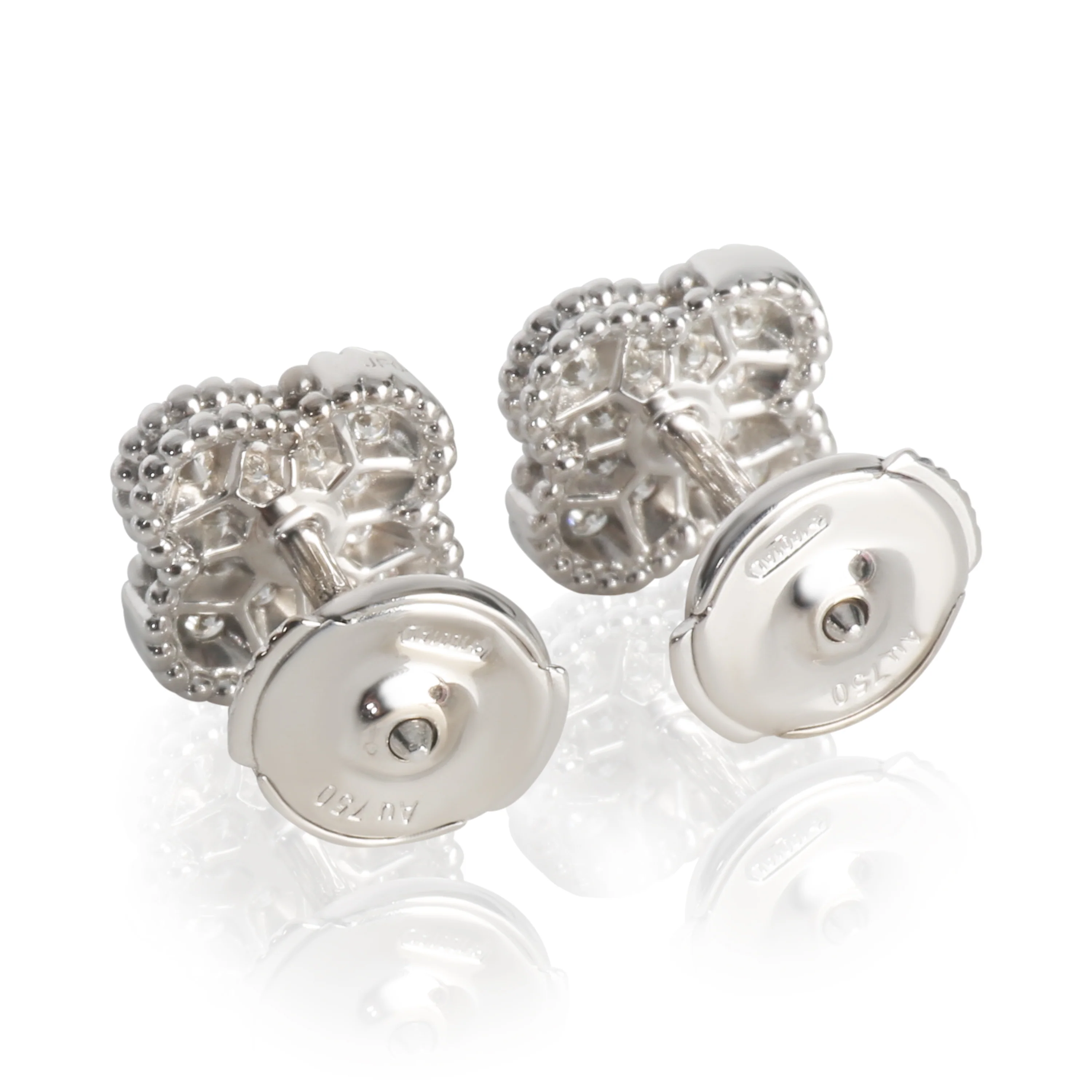 White Gold Diamond Sweet Alhambra Earrings - Image 3