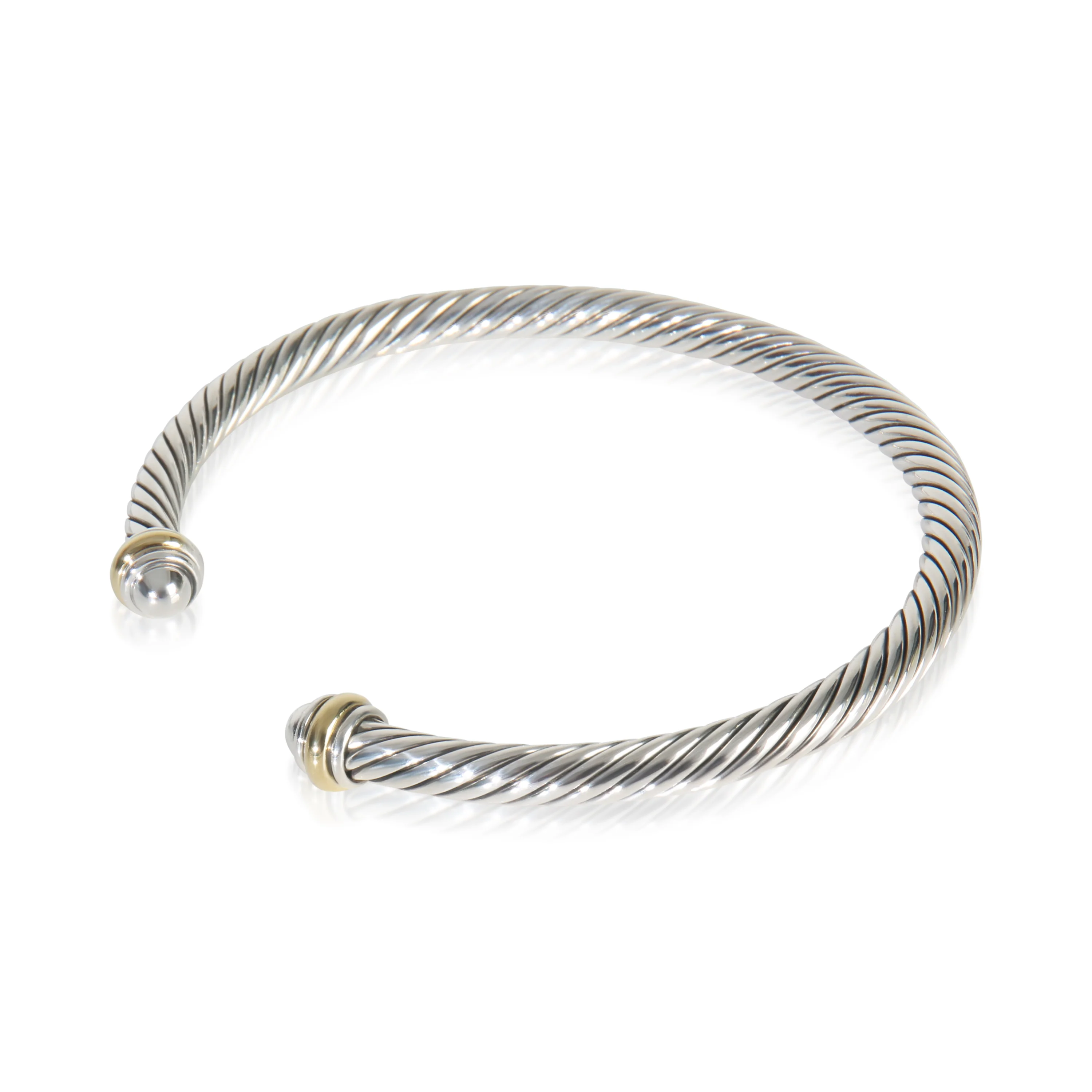 Yellow Gold & Sterling Silver Cable Classic Bracelet - Image 2