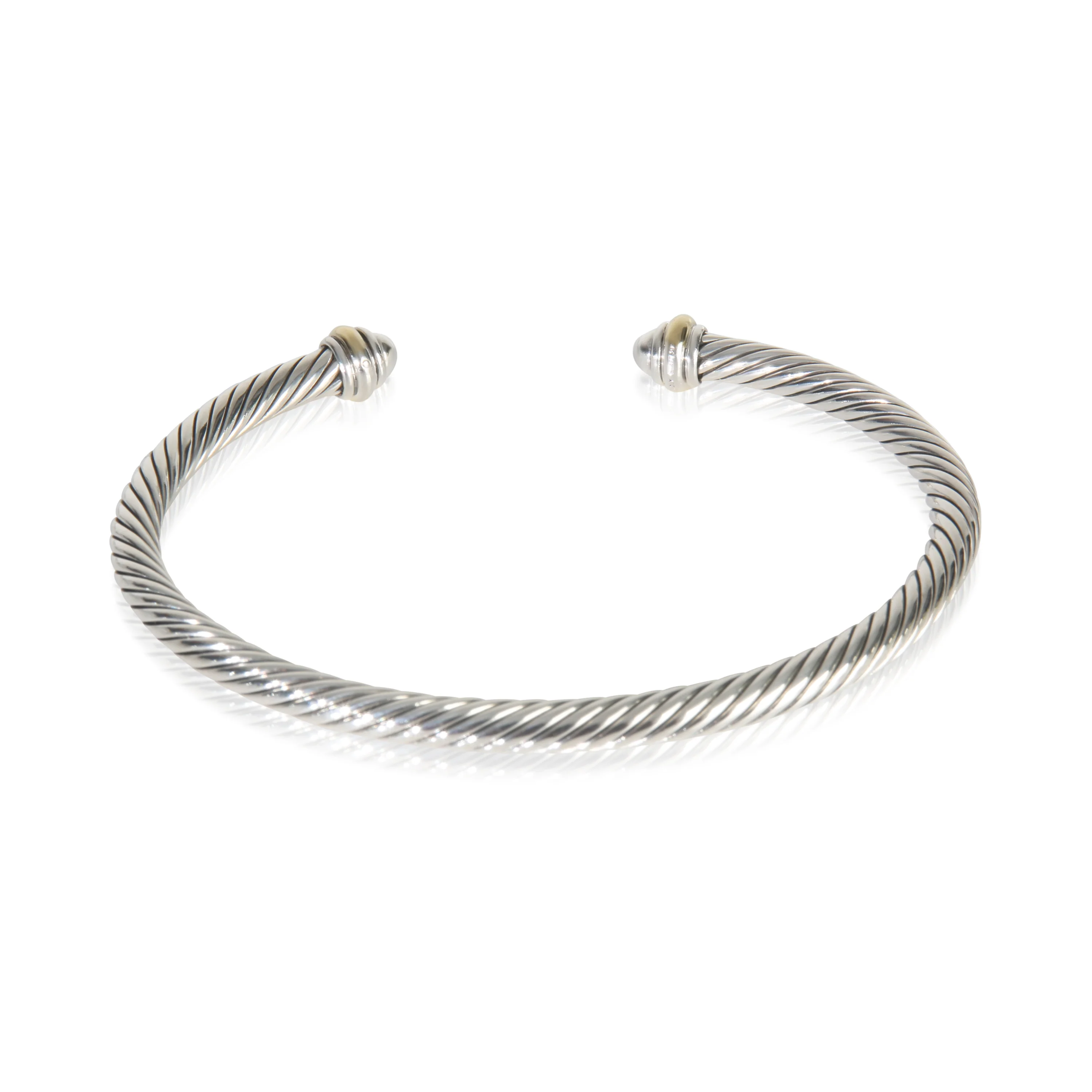 Yellow Gold & Sterling Silver Cable Classic Bracelet - Image 3