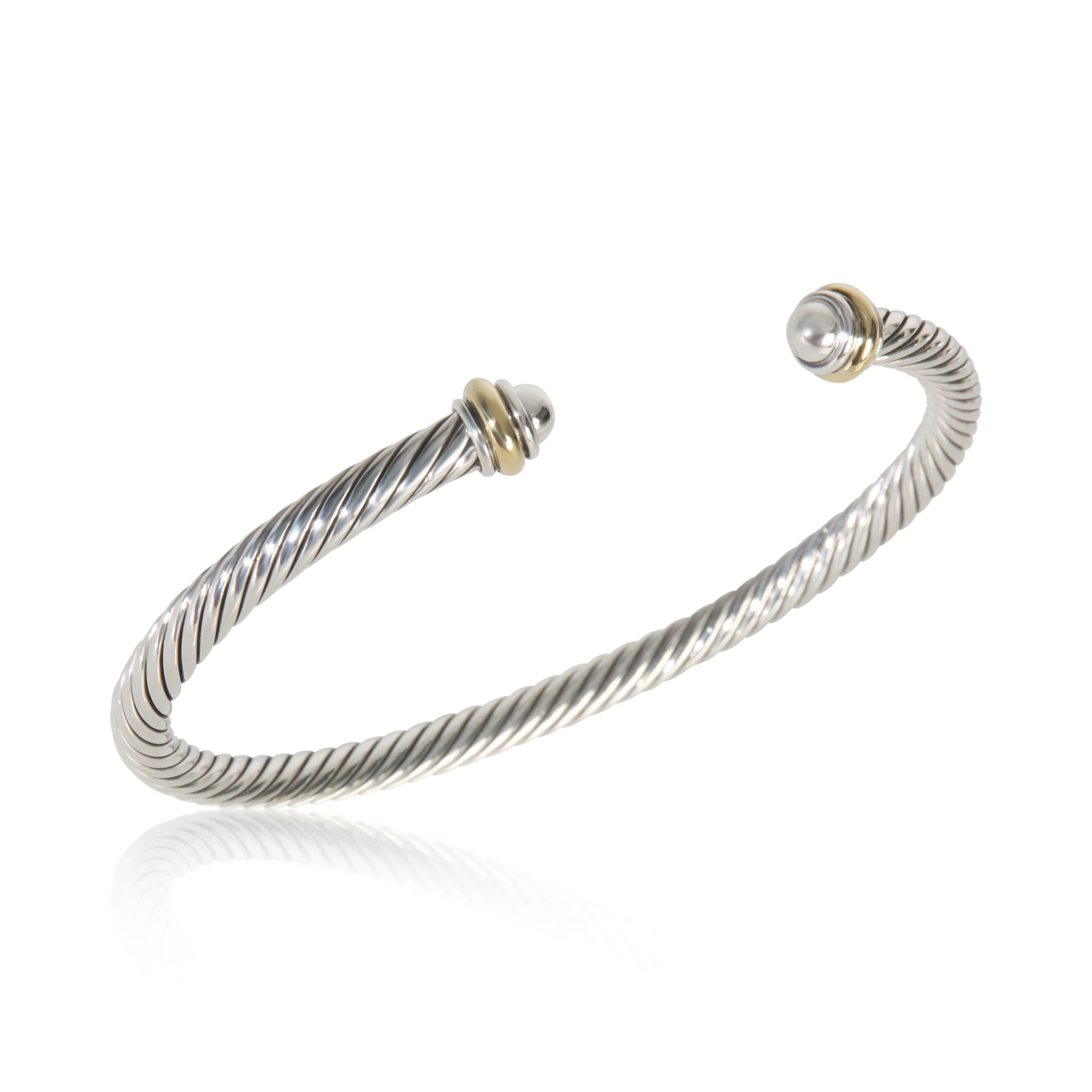 Yellow Gold & Sterling Silver Cable Classic Bracelet - Image 5