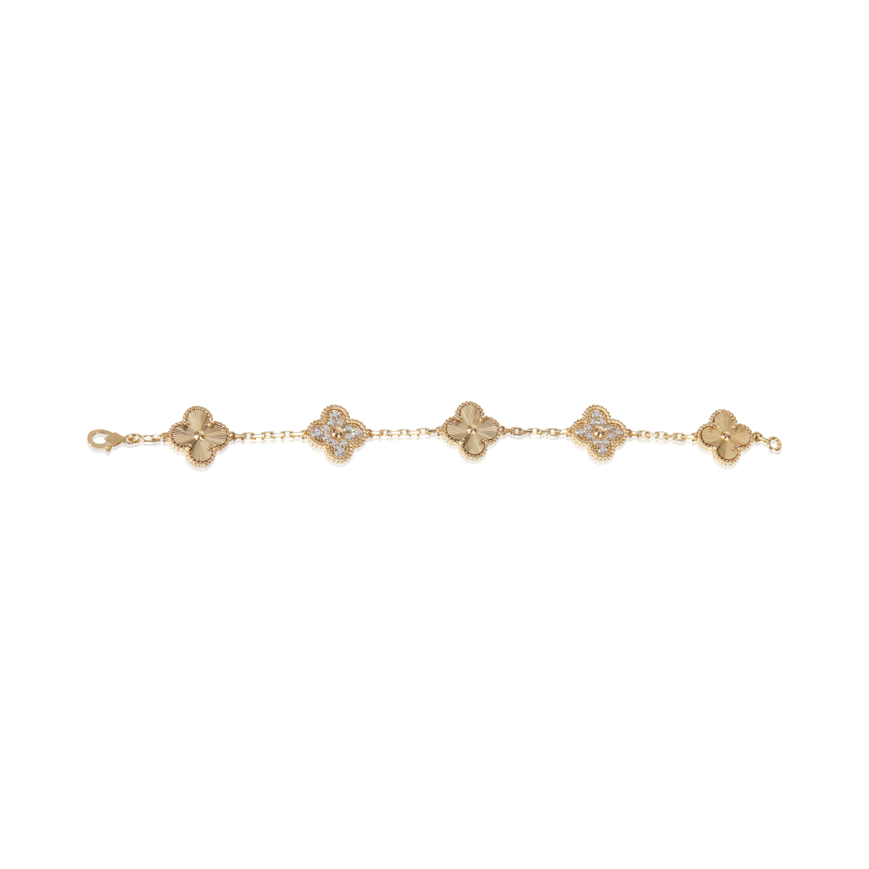 Yellow Gold Diamond Vintage Alhambra Bracelet - Image 5