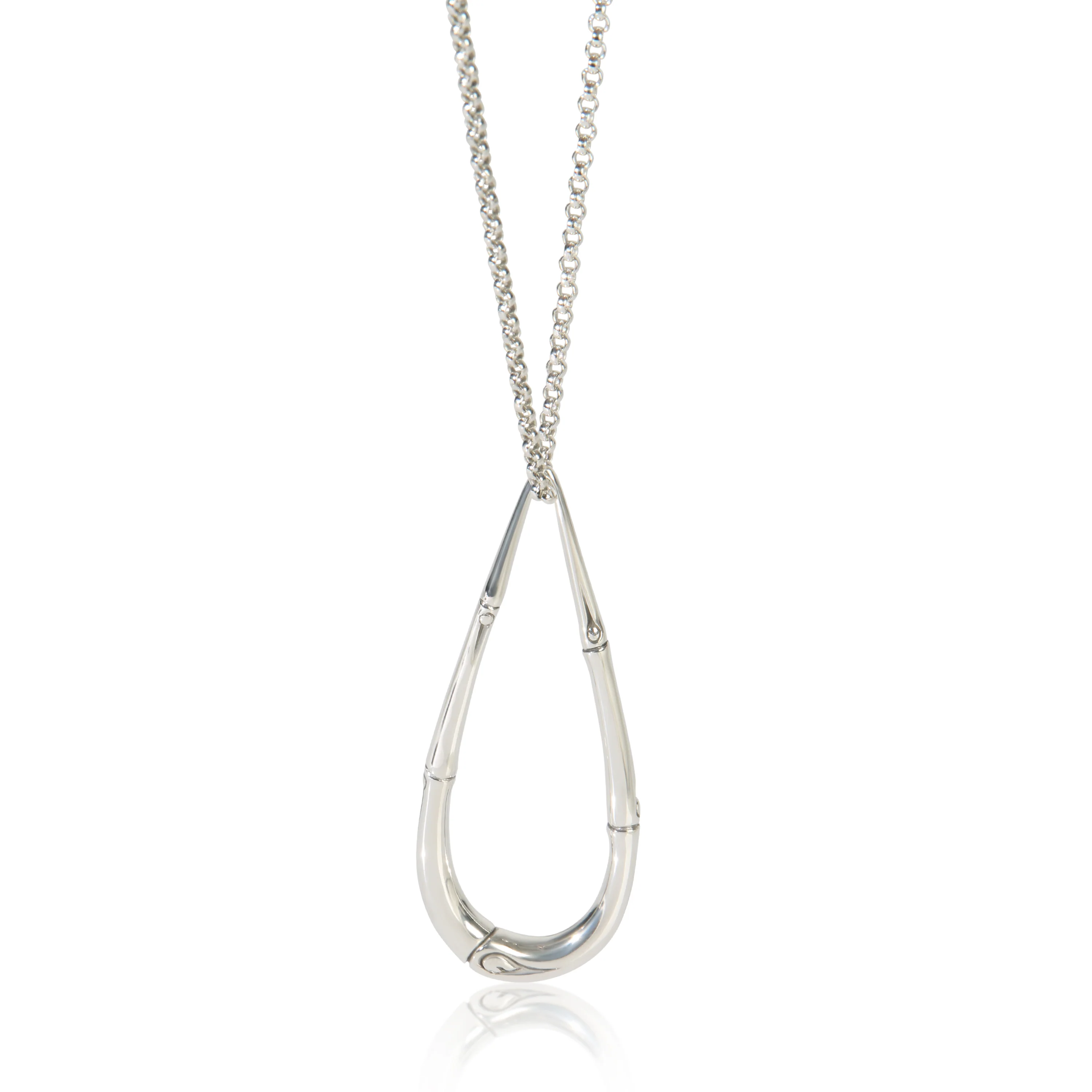 Sterling Silver  Bamboo Teardrop Pendant