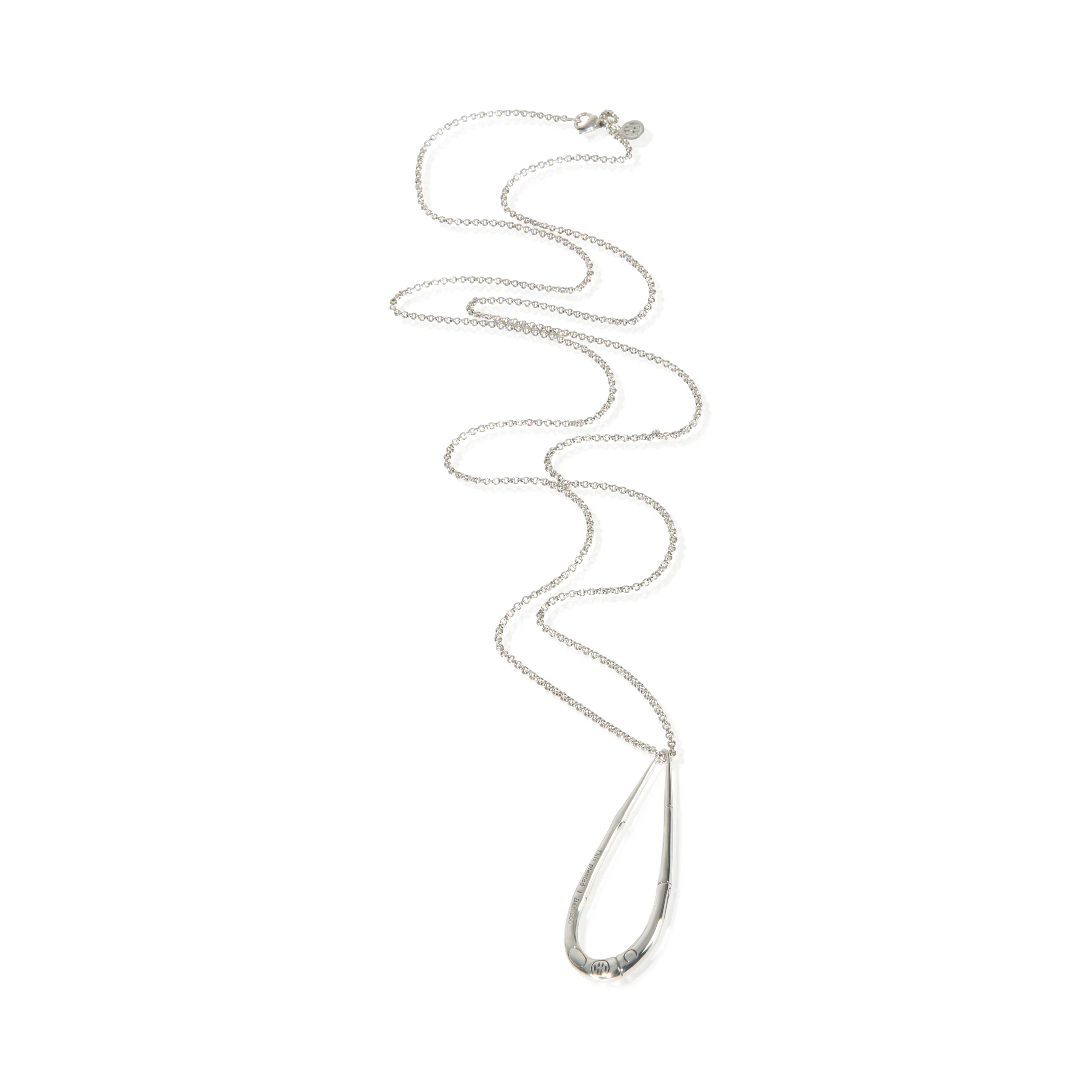 Sterling Silver  Bamboo Teardrop Pendant - Image 3