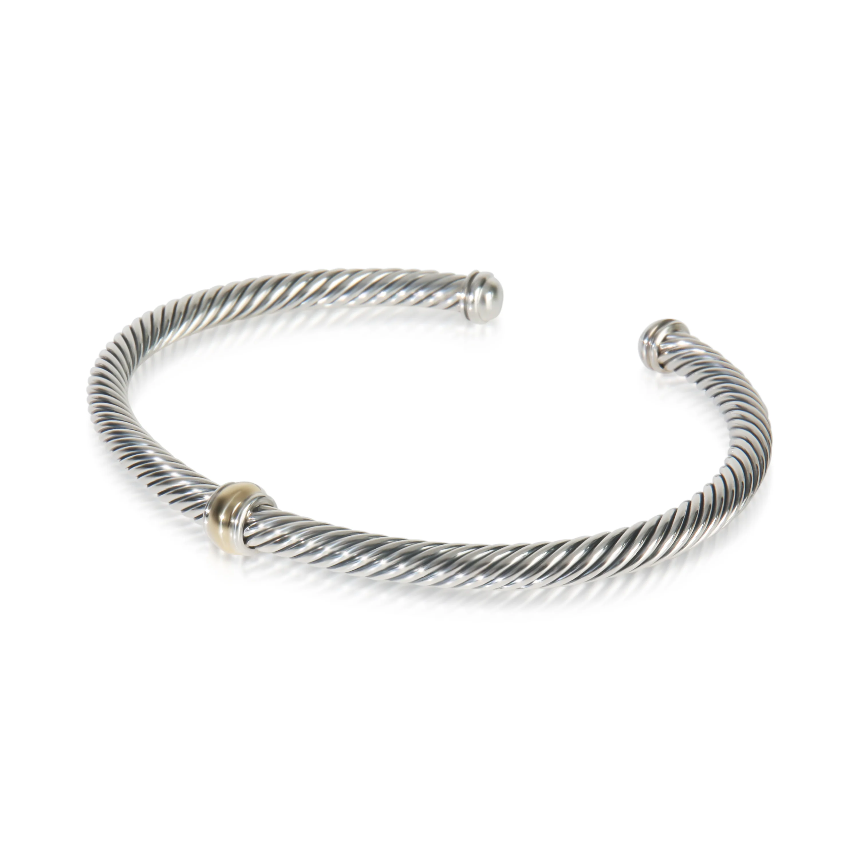 Yellow Gold & Sterling Silver  Classic Cable Station Bracelet - Image 2