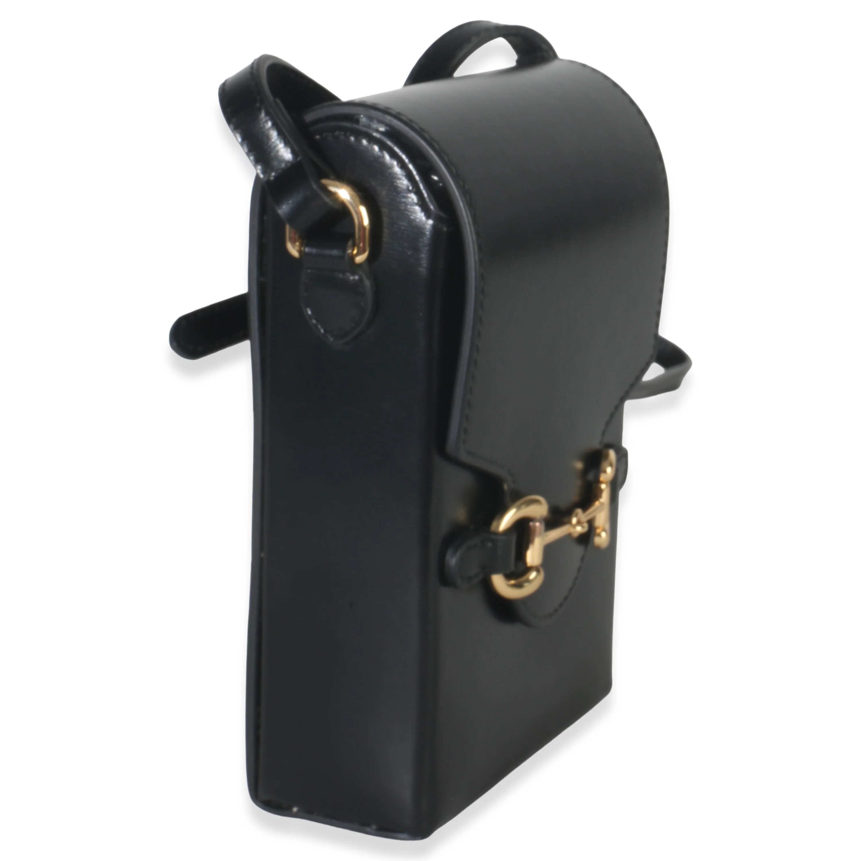 Black Boarded Plutone Calfskin Mini Horsebit 1955 Crossbody Bag - Image 3