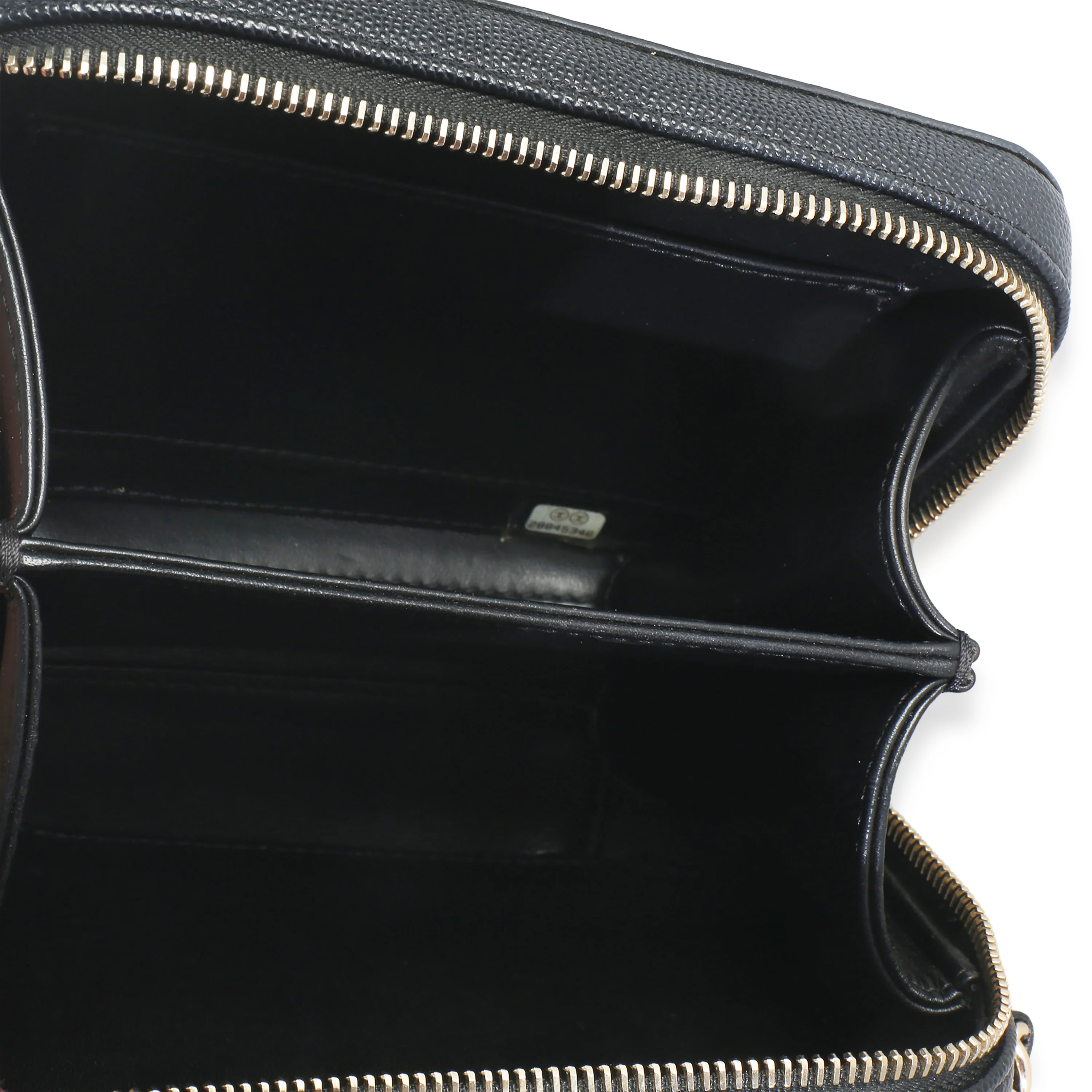 Black Quilted Caviar Small CC Filigree Vanity Case - Image 9
