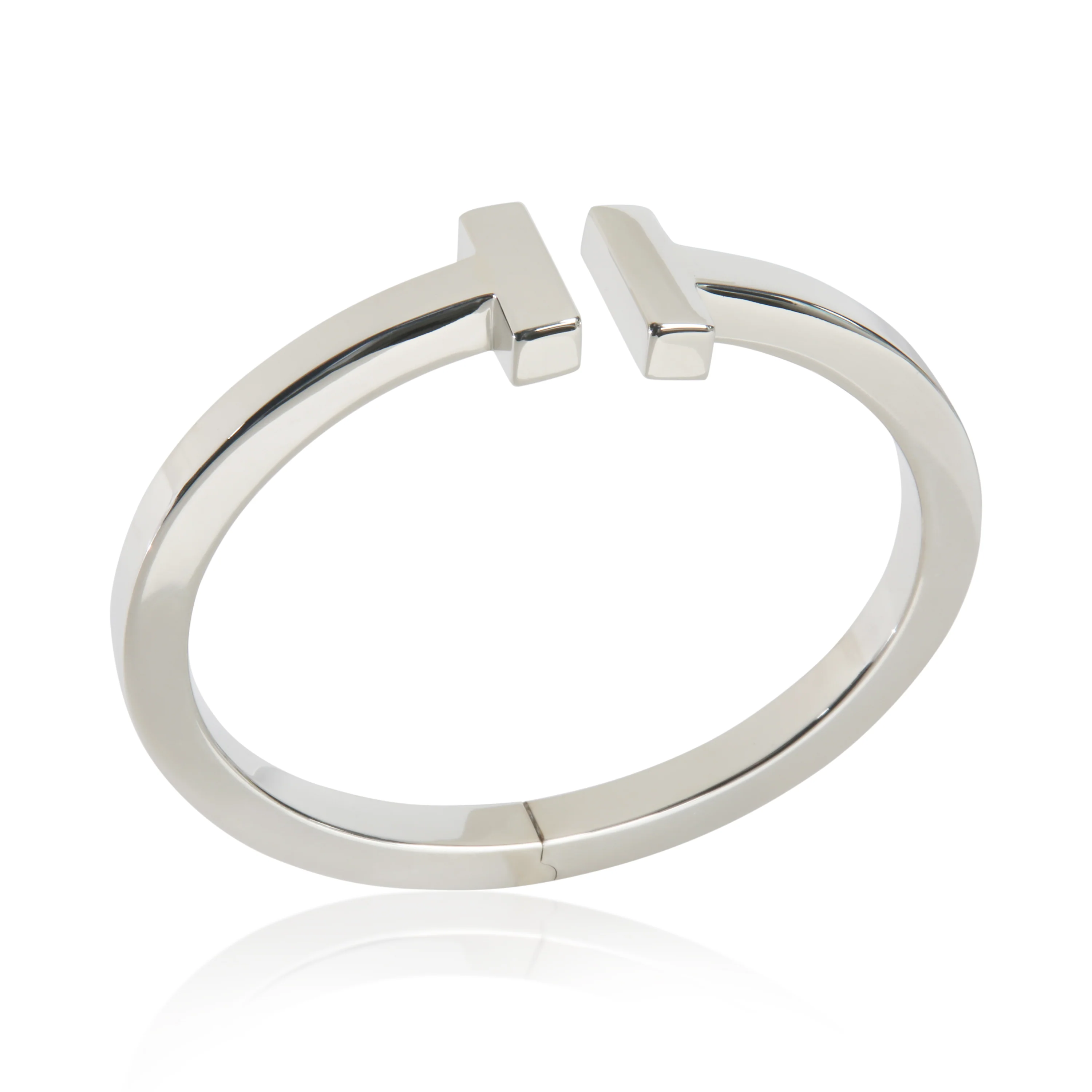 Sterling Silver  Tiffany T Square Hinged Bracelet - Image 3