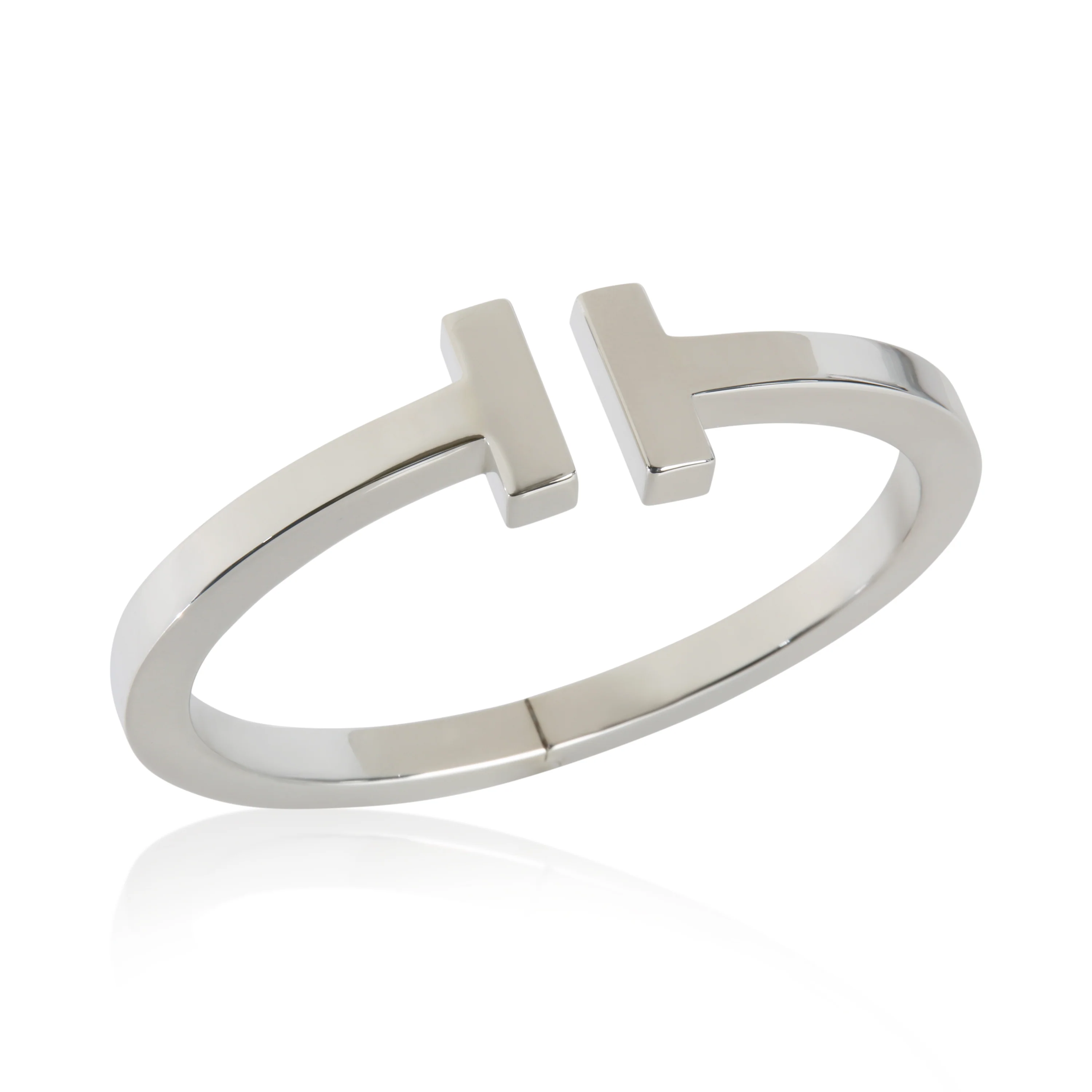 Sterling Silver  Tiffany T Square Hinged Bracelet - Image 5