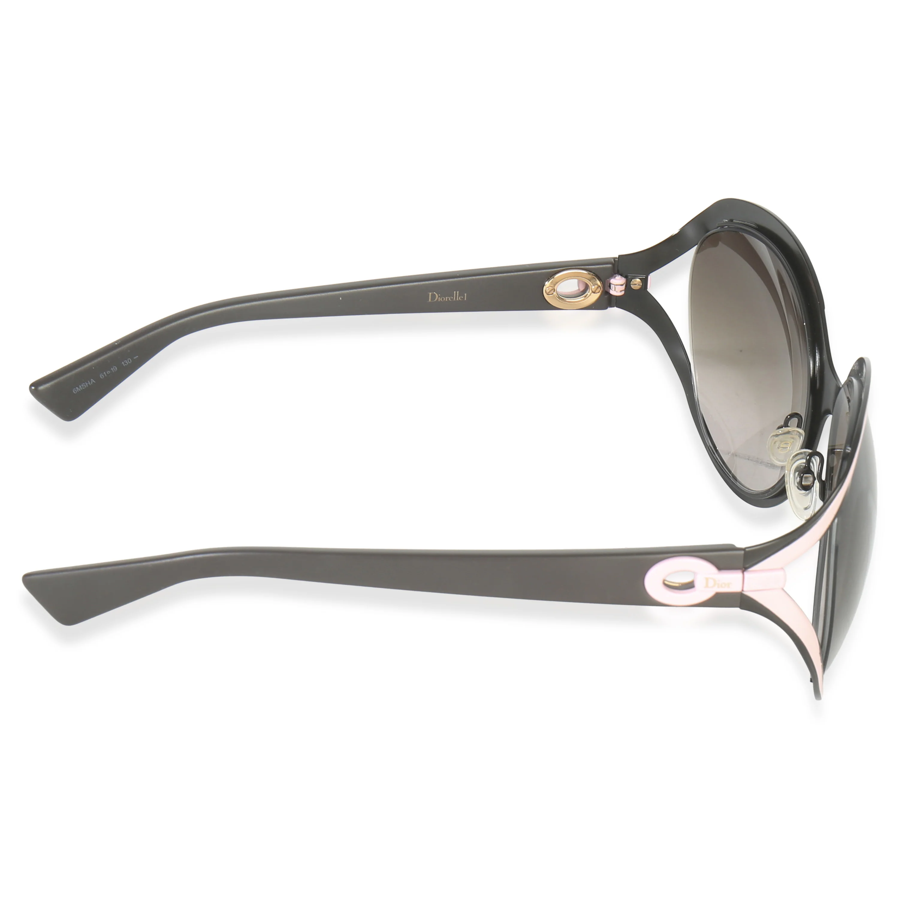 Black Pink Metal Diorelle Oversized Sunglasses - Image 4